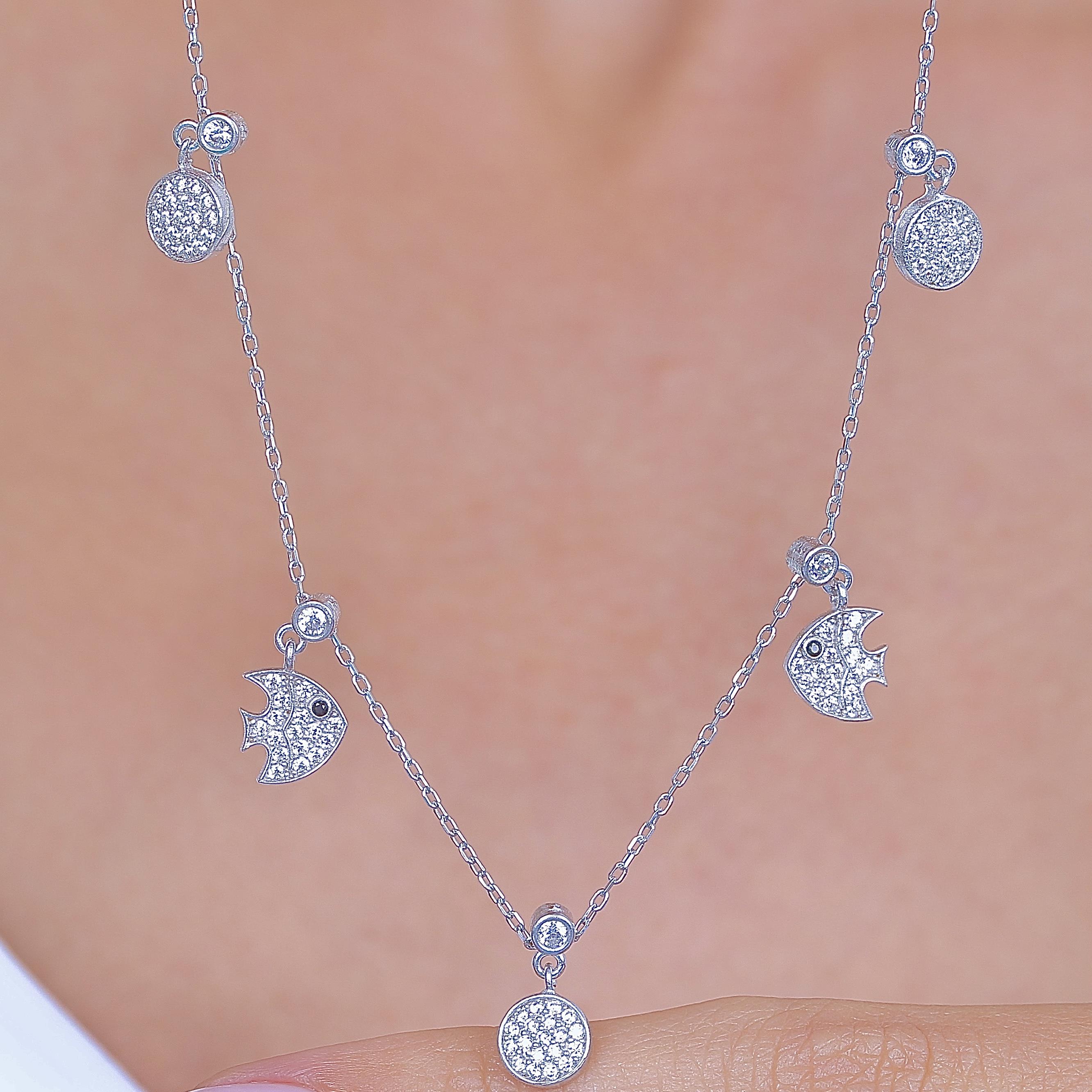 Ocean Glow Lucky Silver Choker Necklace