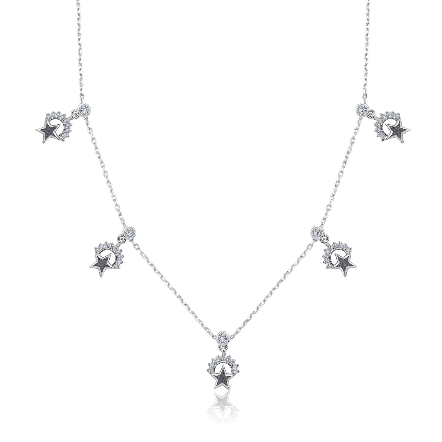 Freedom Star Lucky Silver Choker Necklace