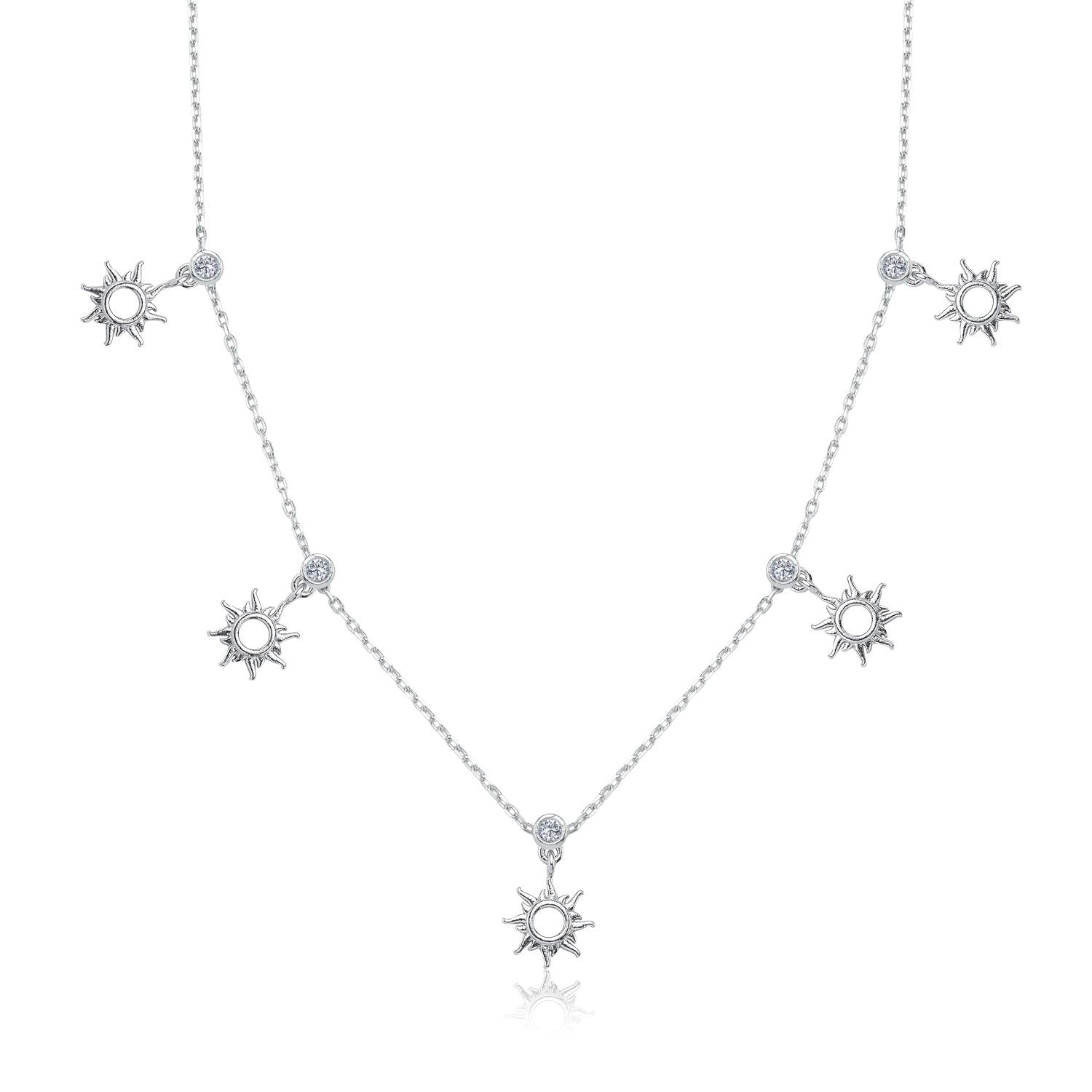 Sparkling Suns Lucky Silver Choker Necklace