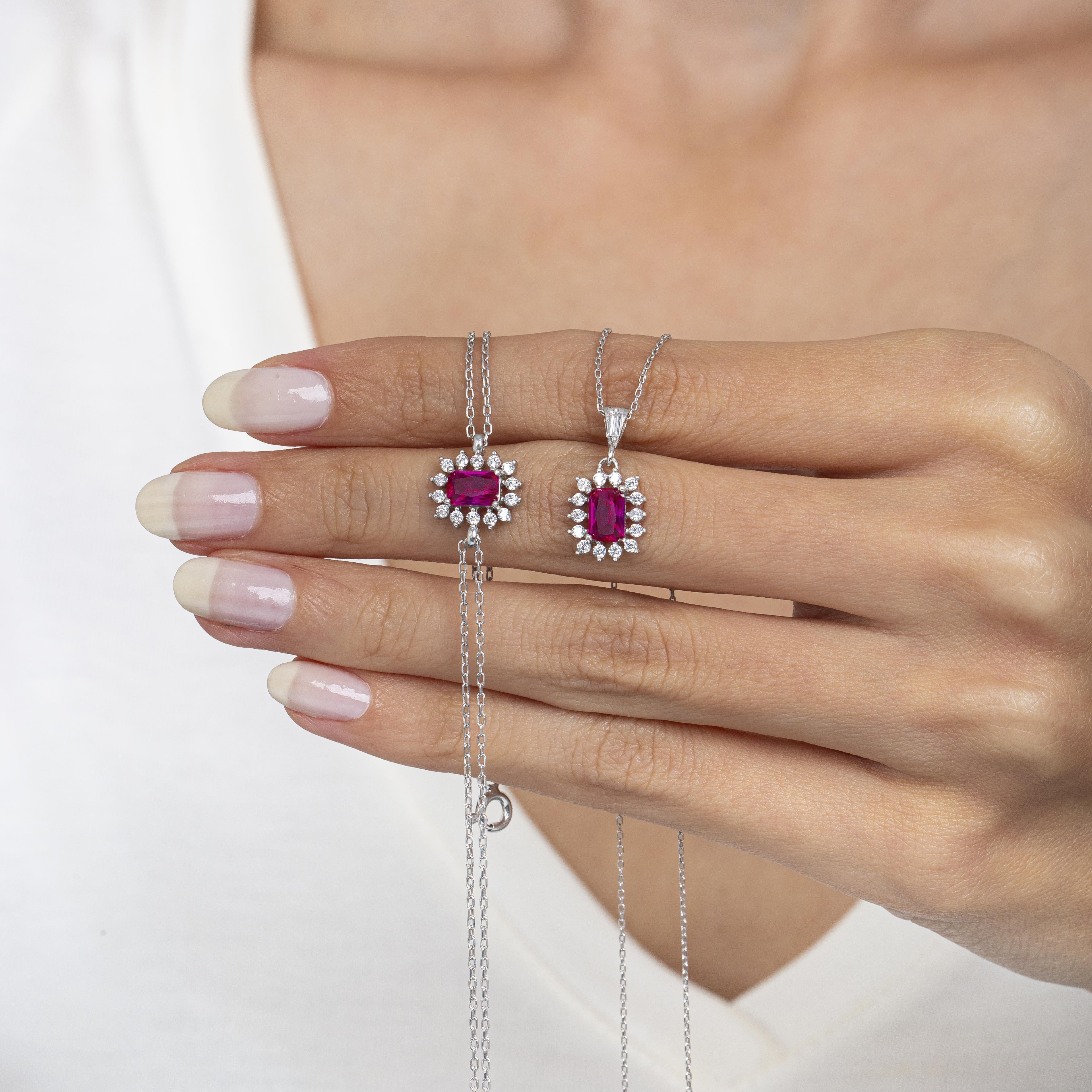 Diamond Ruby Simplicity Seal Silver Jewelry Set