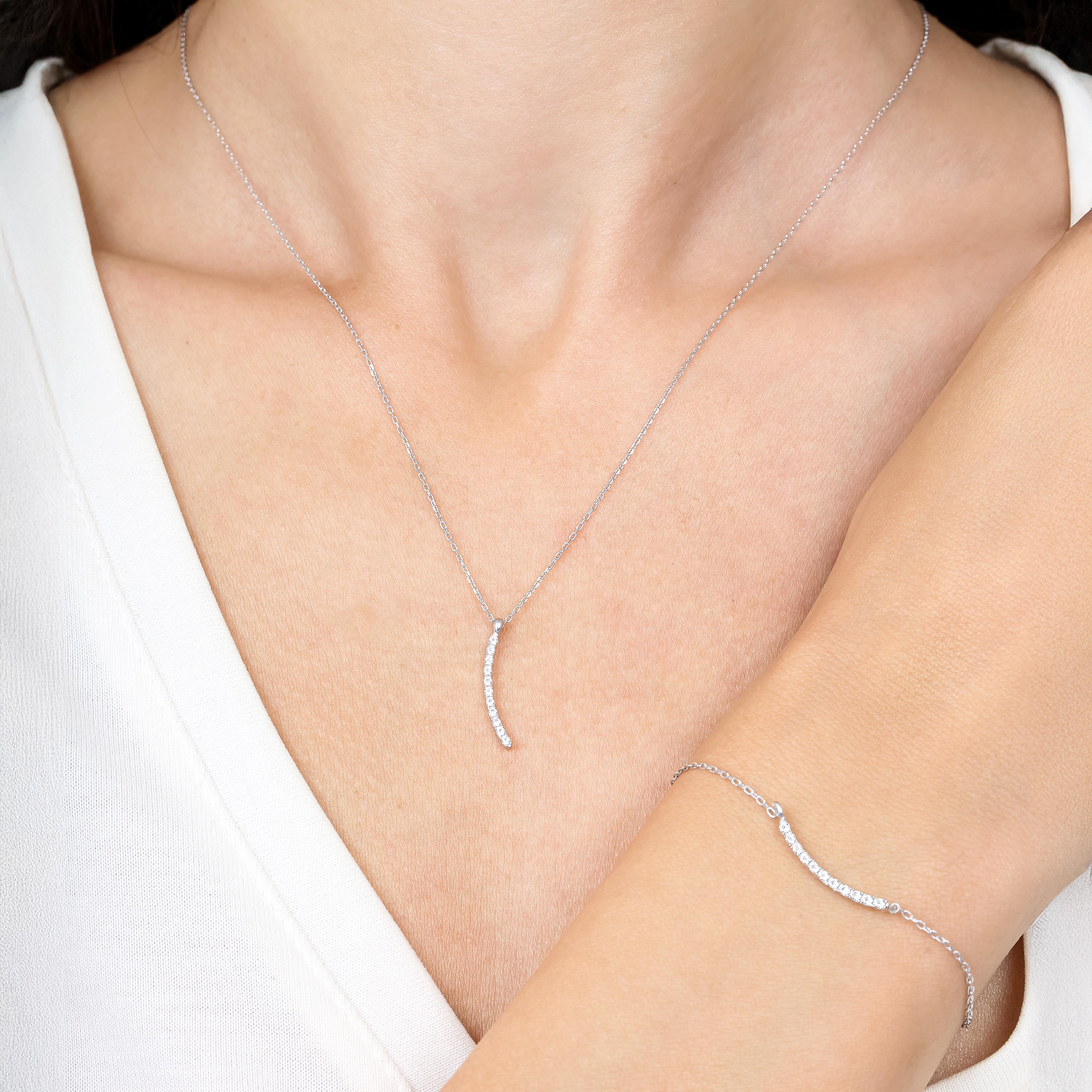 Diamond Setting Wave Silver Double Jewelry Set
