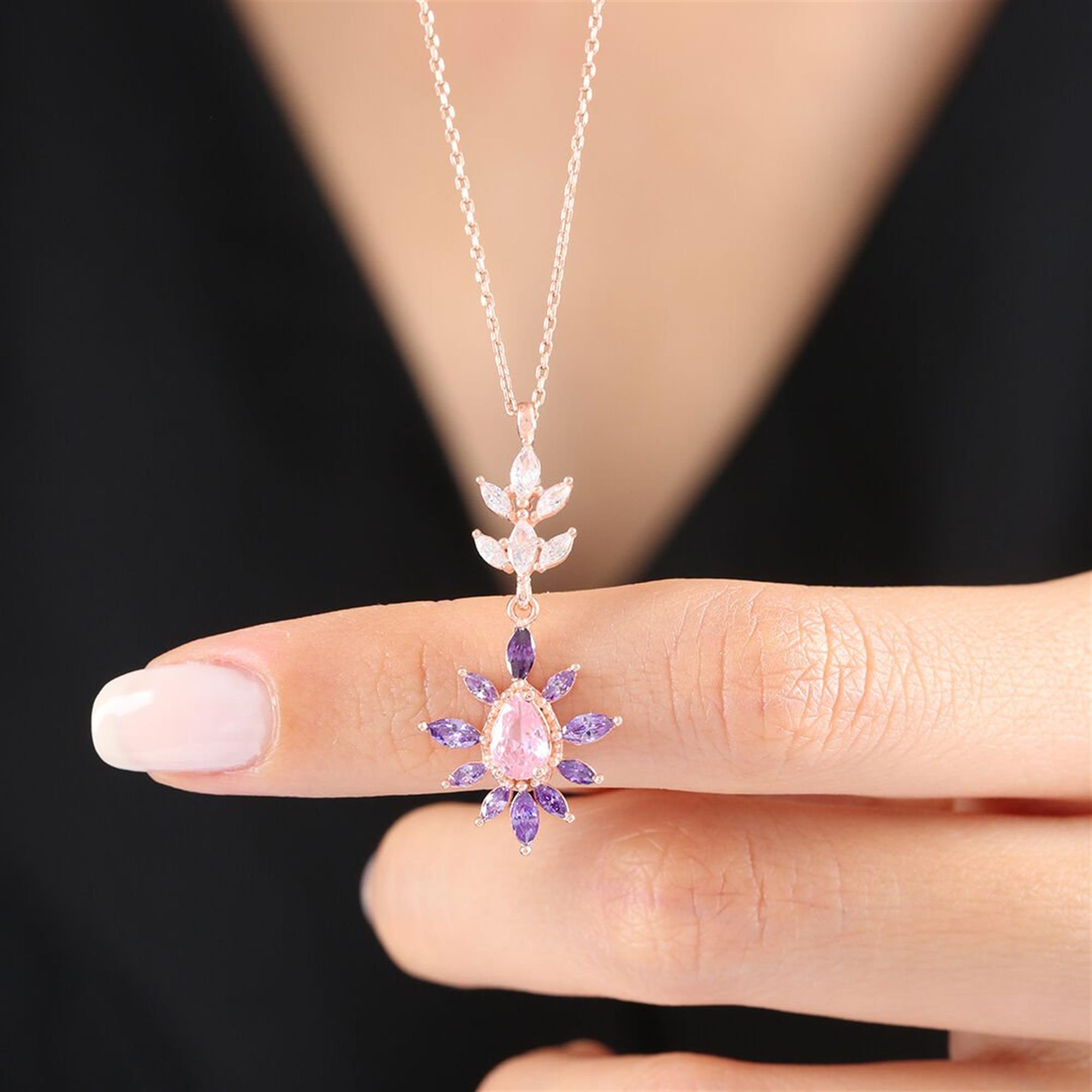 Diamond Amethyst Star Enchantment Rose Gold Necklace