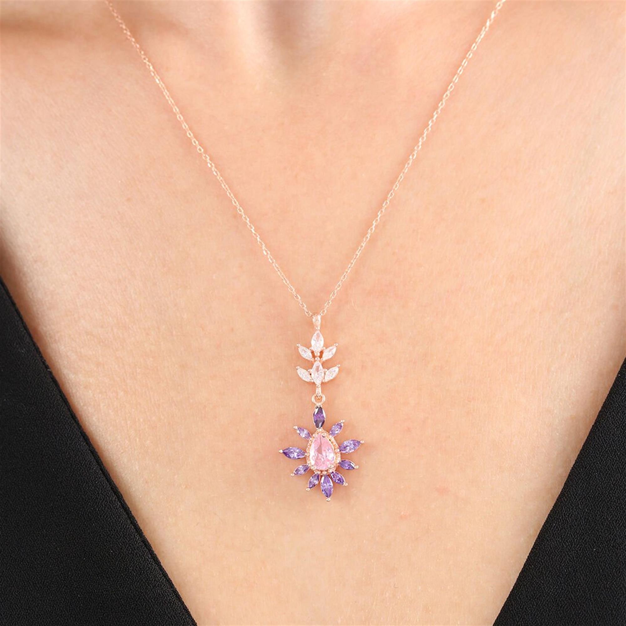 Diamond Amethyst Star Enchantment Rose Gold Necklace
