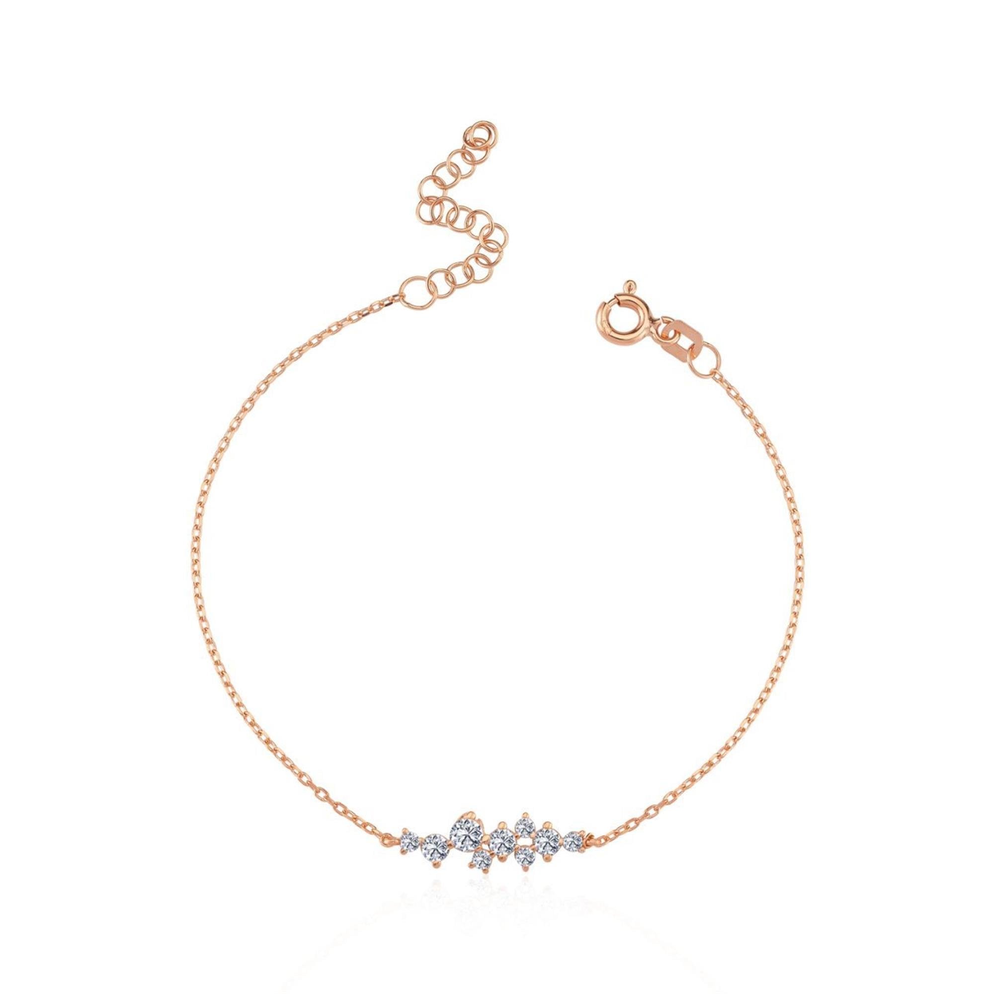 Diamond Asymmetric Sparkle Rose Gold Bracelet