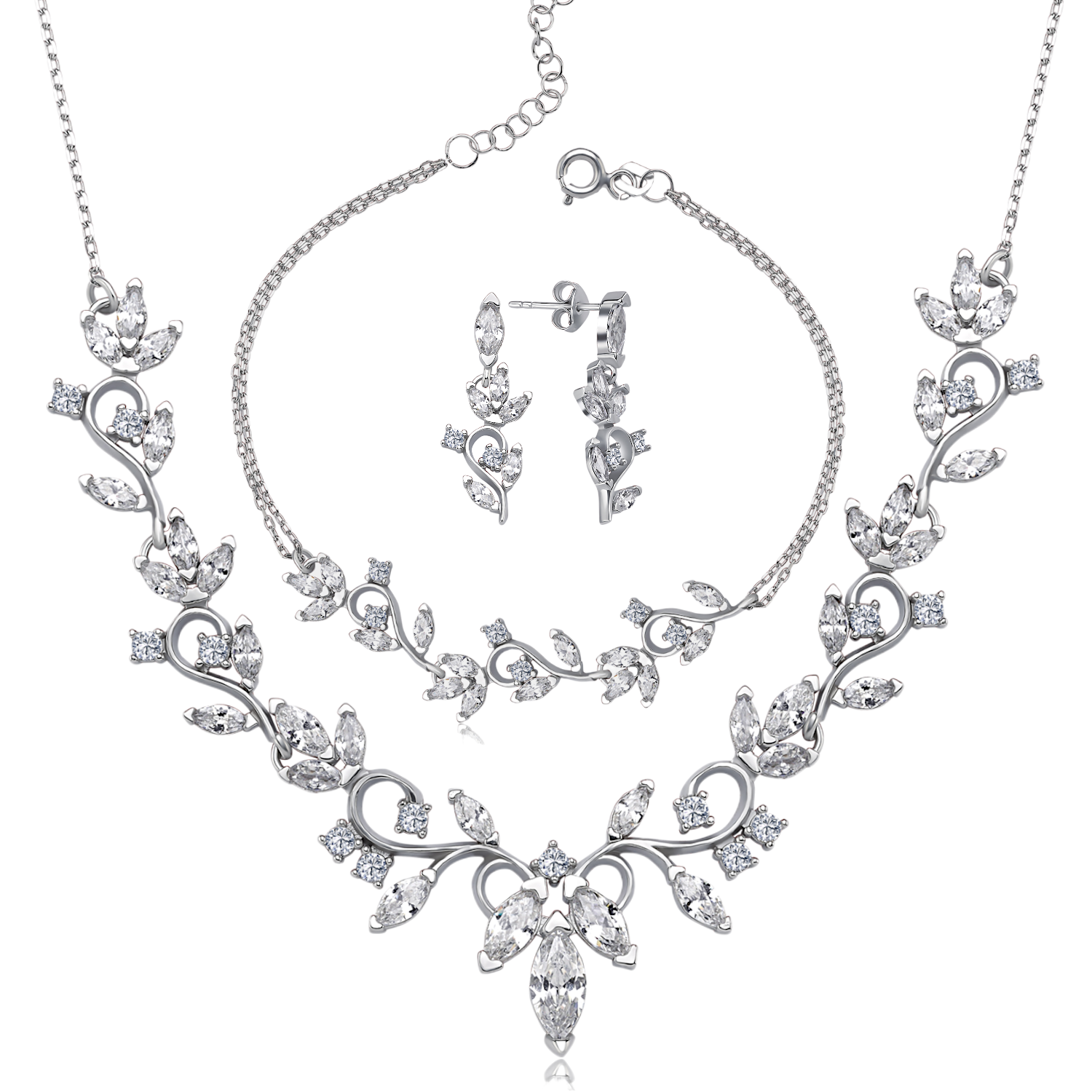 Diamond Love Melody Silver Waterway Set