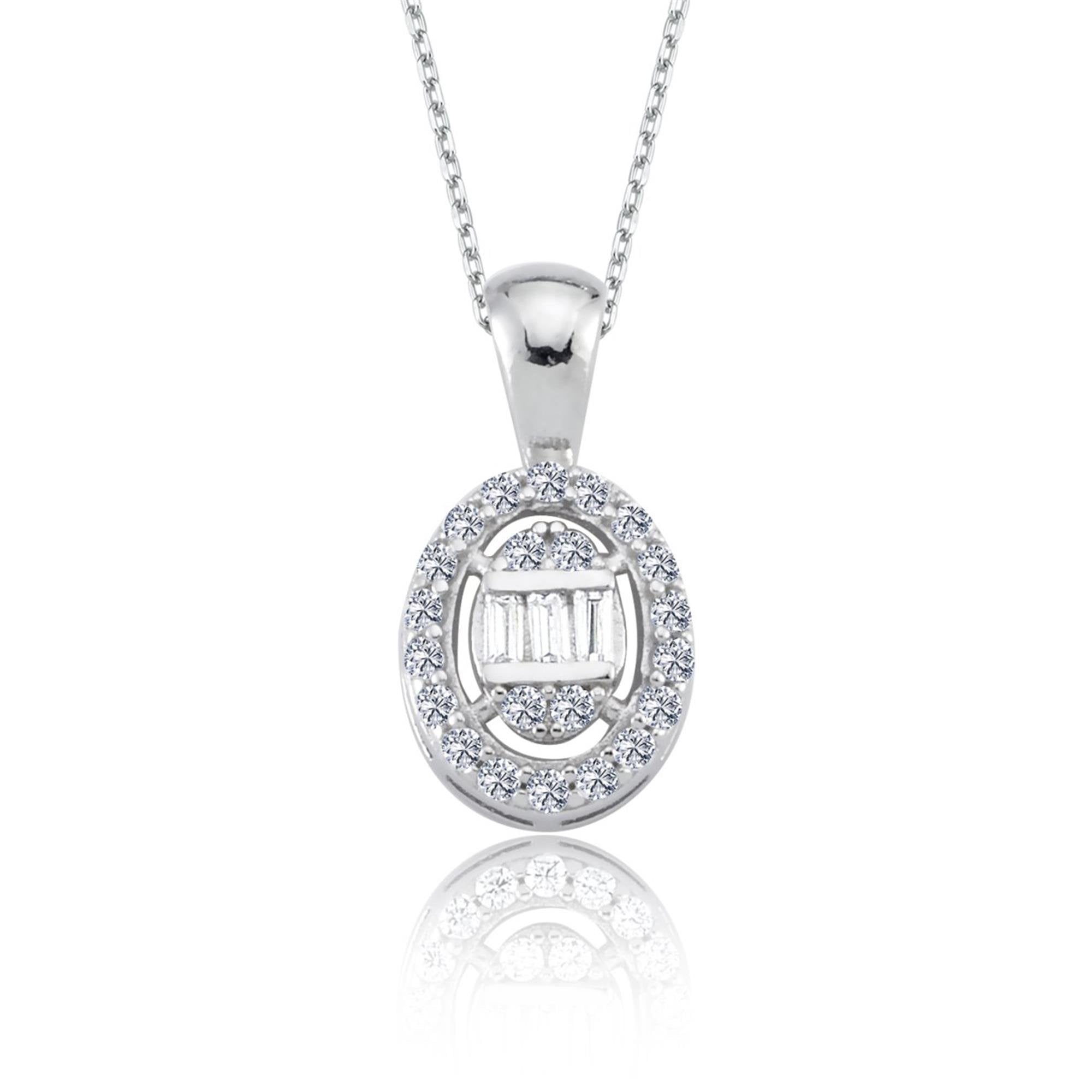 Diamond Oval Baguette Jewelry Set