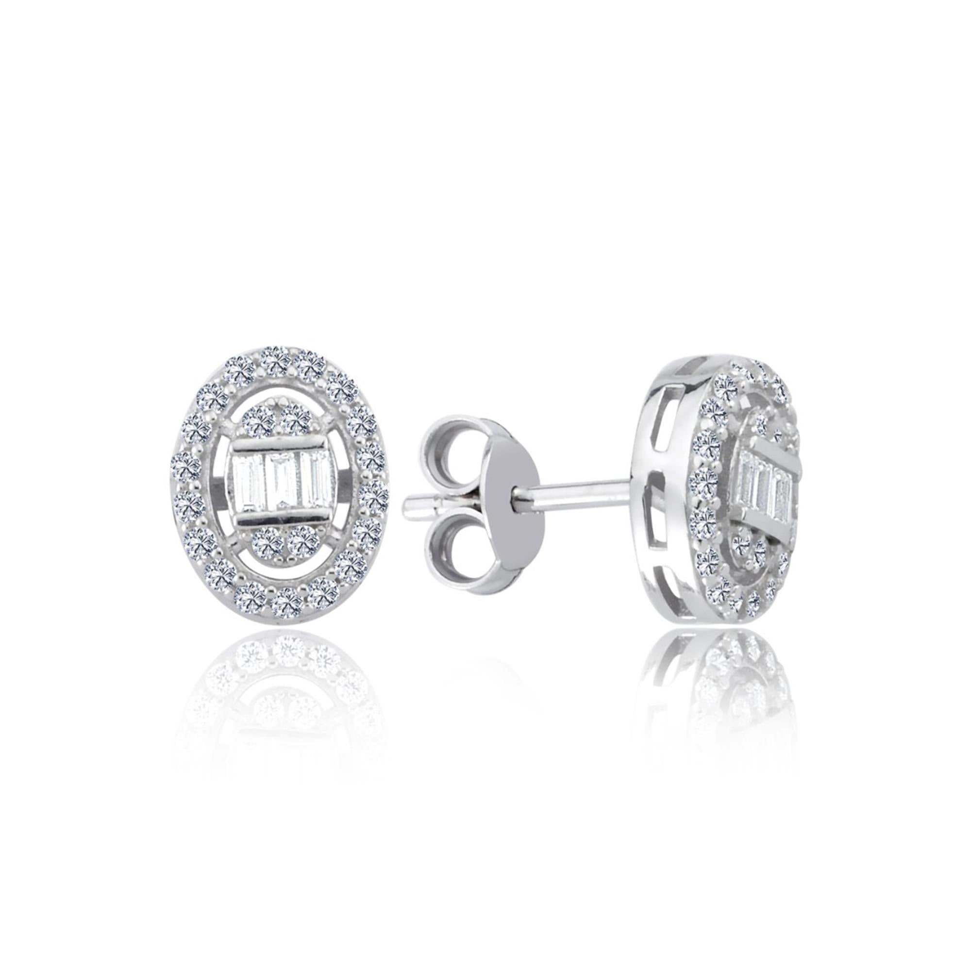 Diamond Oval Baguette Jewelry Set