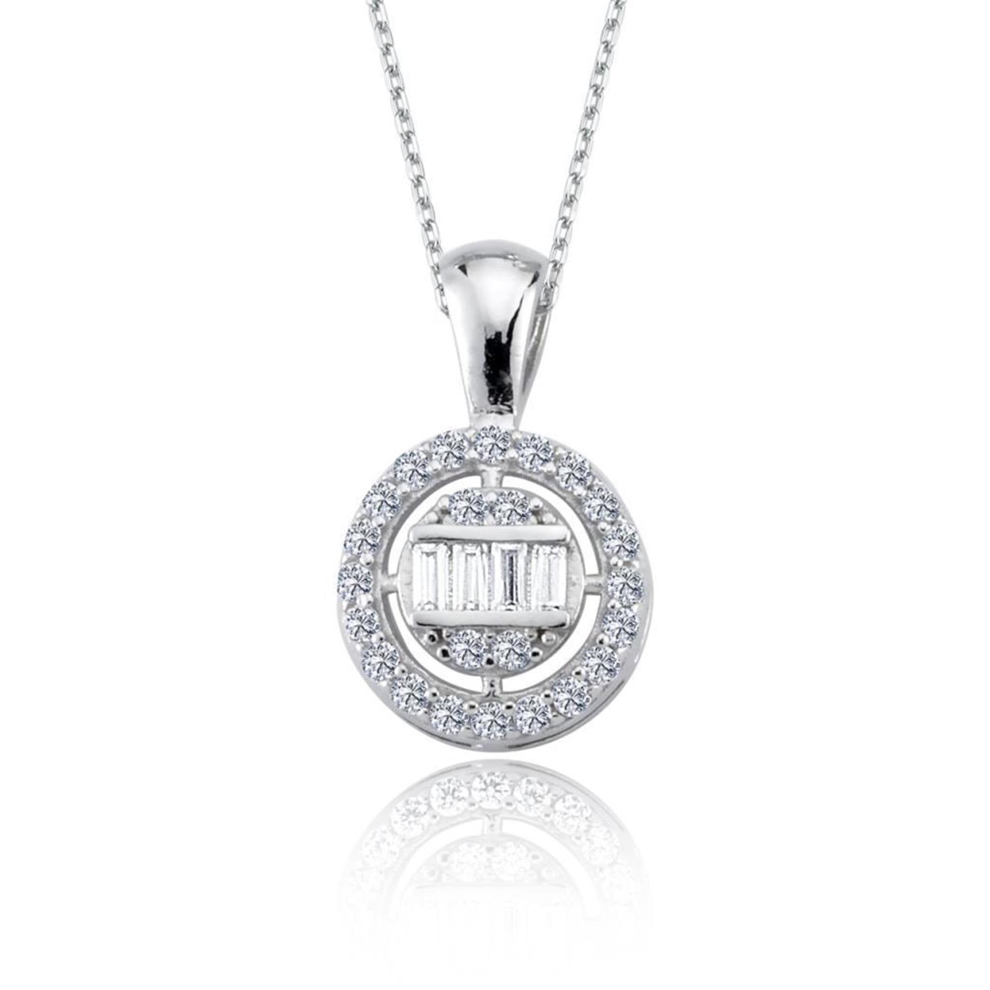 Diamond Round Baguette Jewelry Set