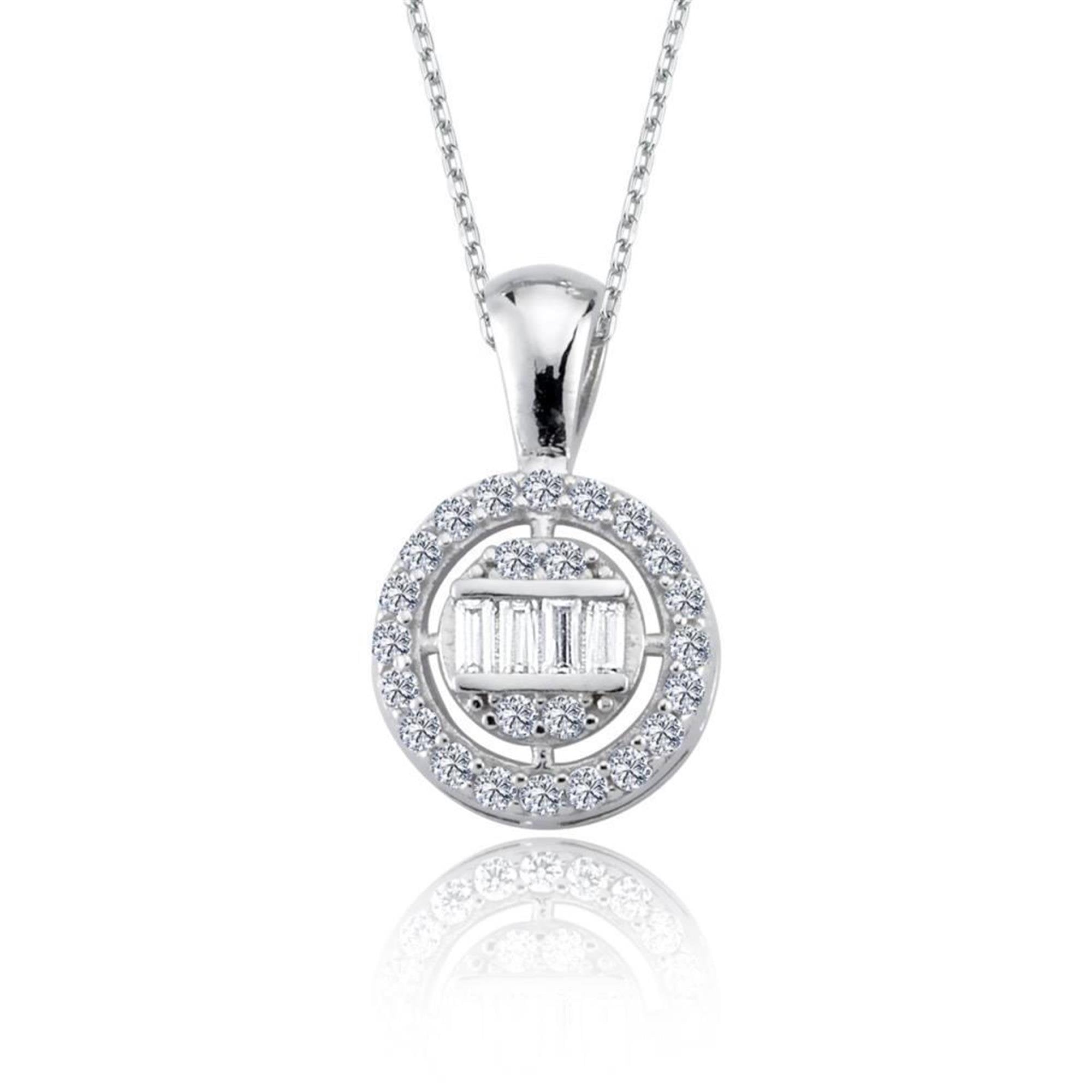 Diamond Round Baguette Jewelry Set