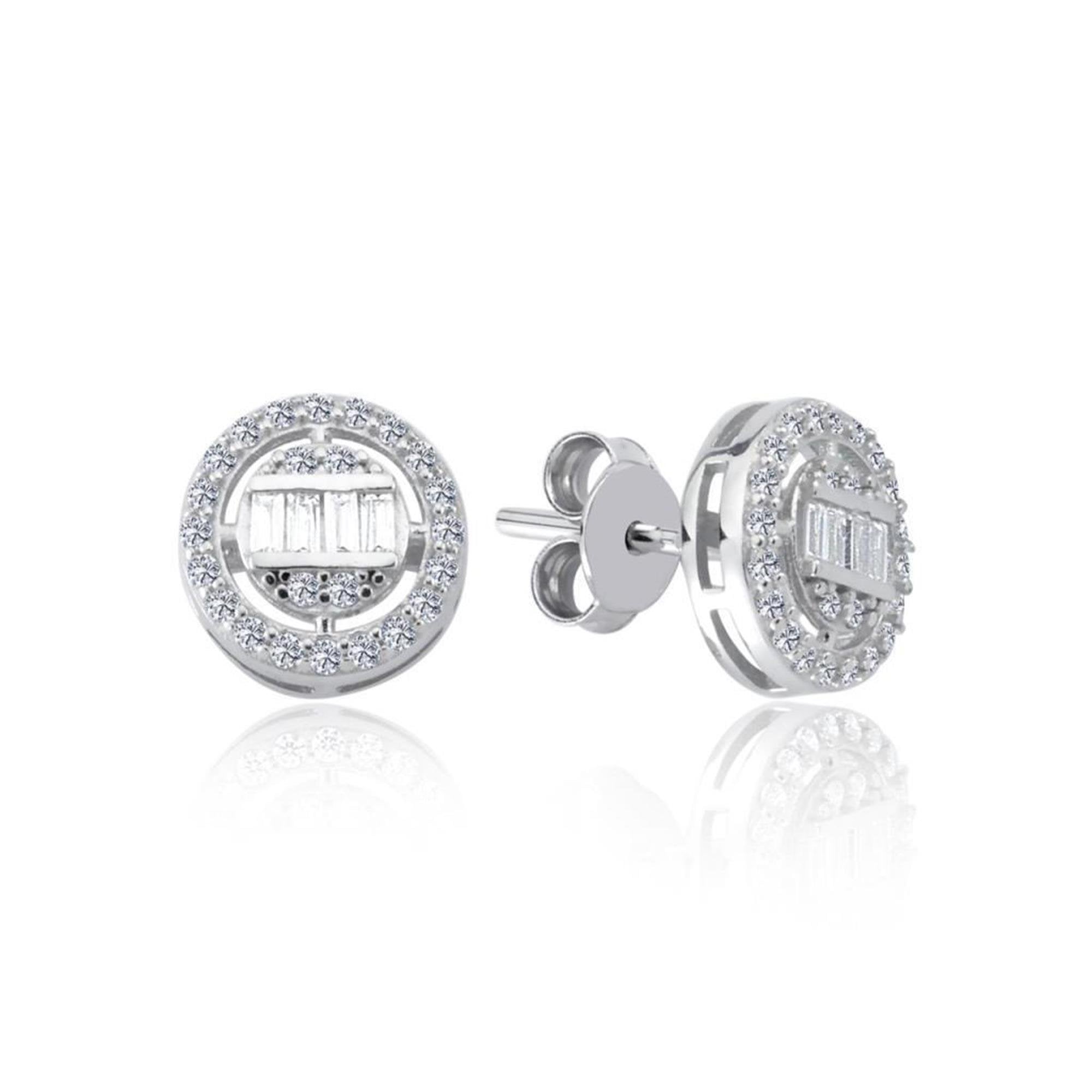 Diamond Round Baguette Jewelry Set