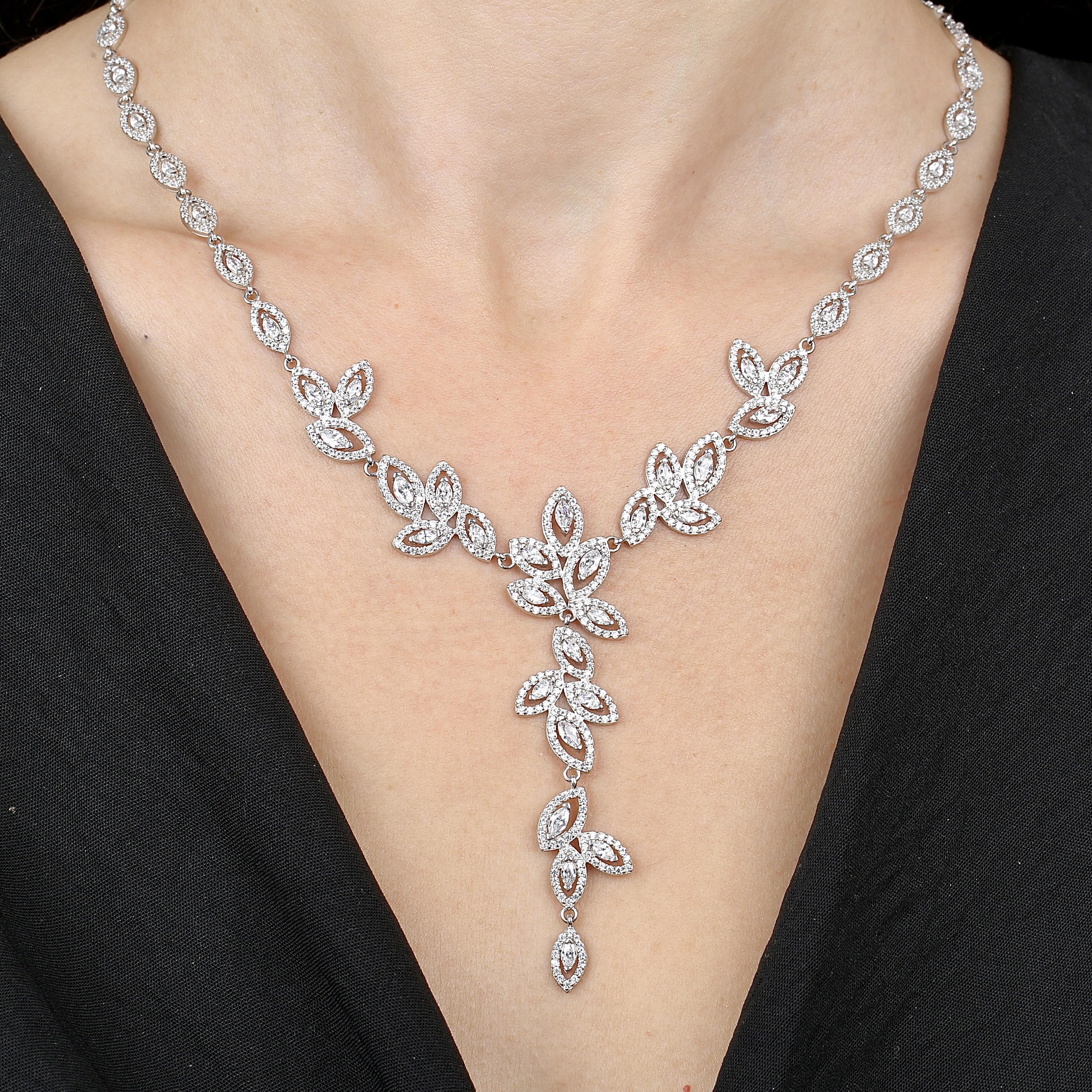 Diamond Full Stone Silver First Dance Waterway Set