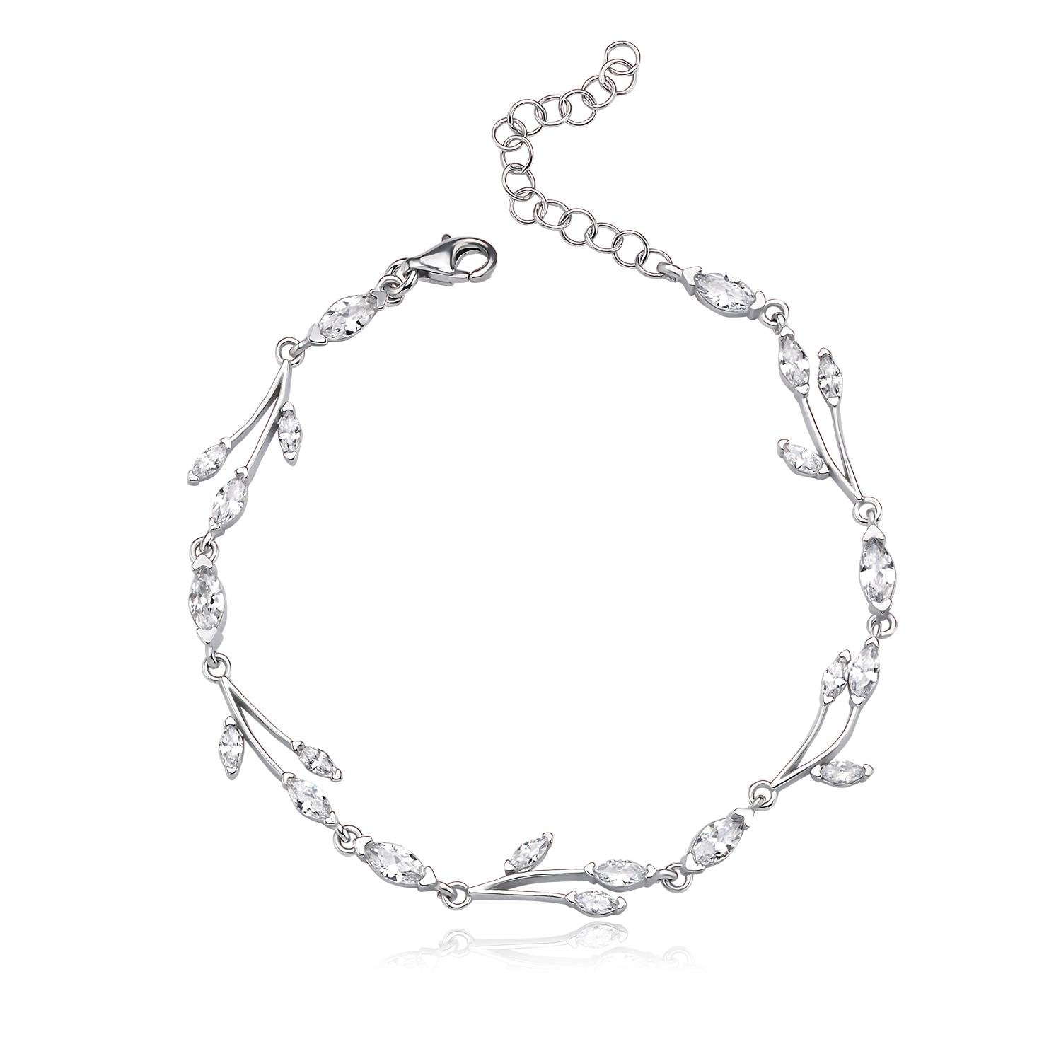 Diamond Full Stone Love Story Silver Waterway Set