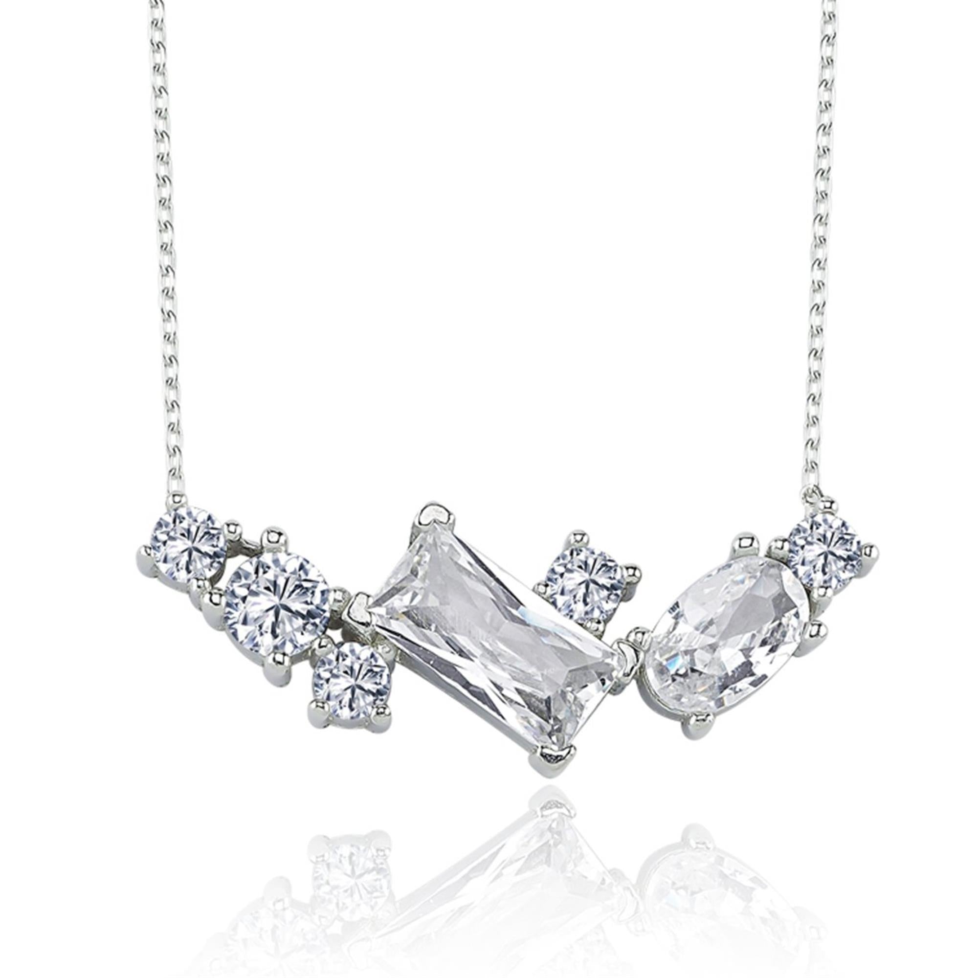 Diamond Geometric Design Sparkle Necklace