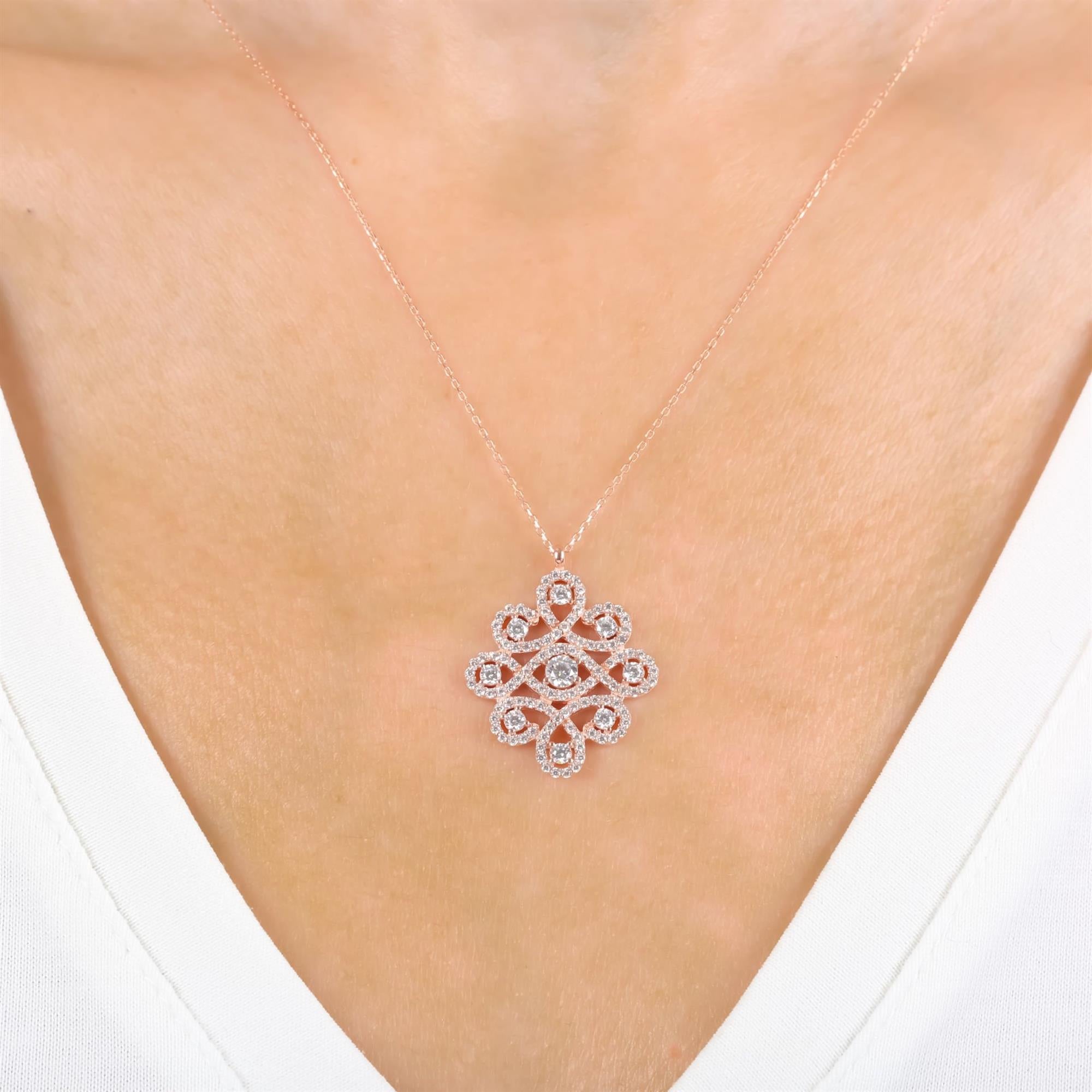 Sparkling Radiant Knot Rose Gold Necklace