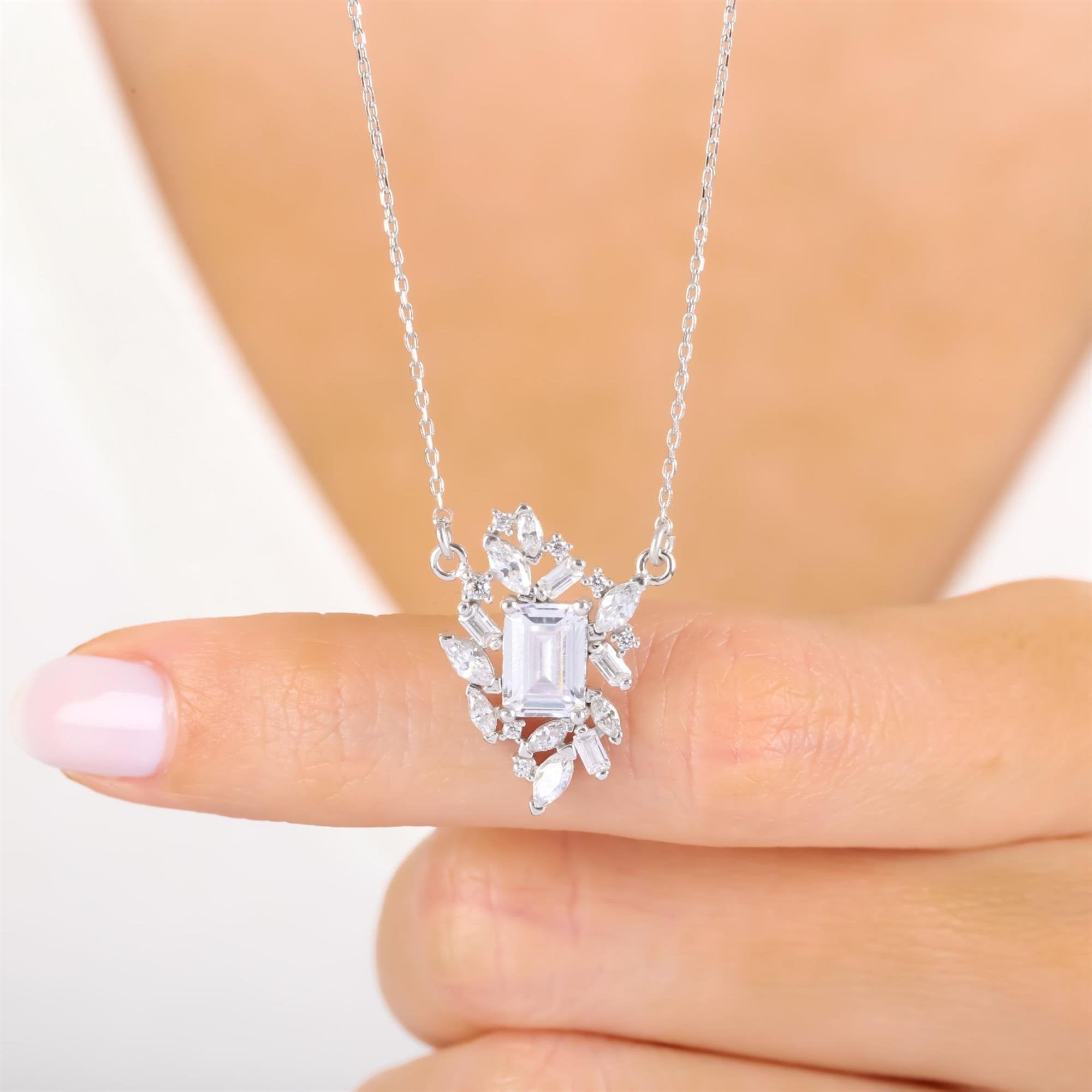 CZ leaf cluster – elegant and timeless pendant
