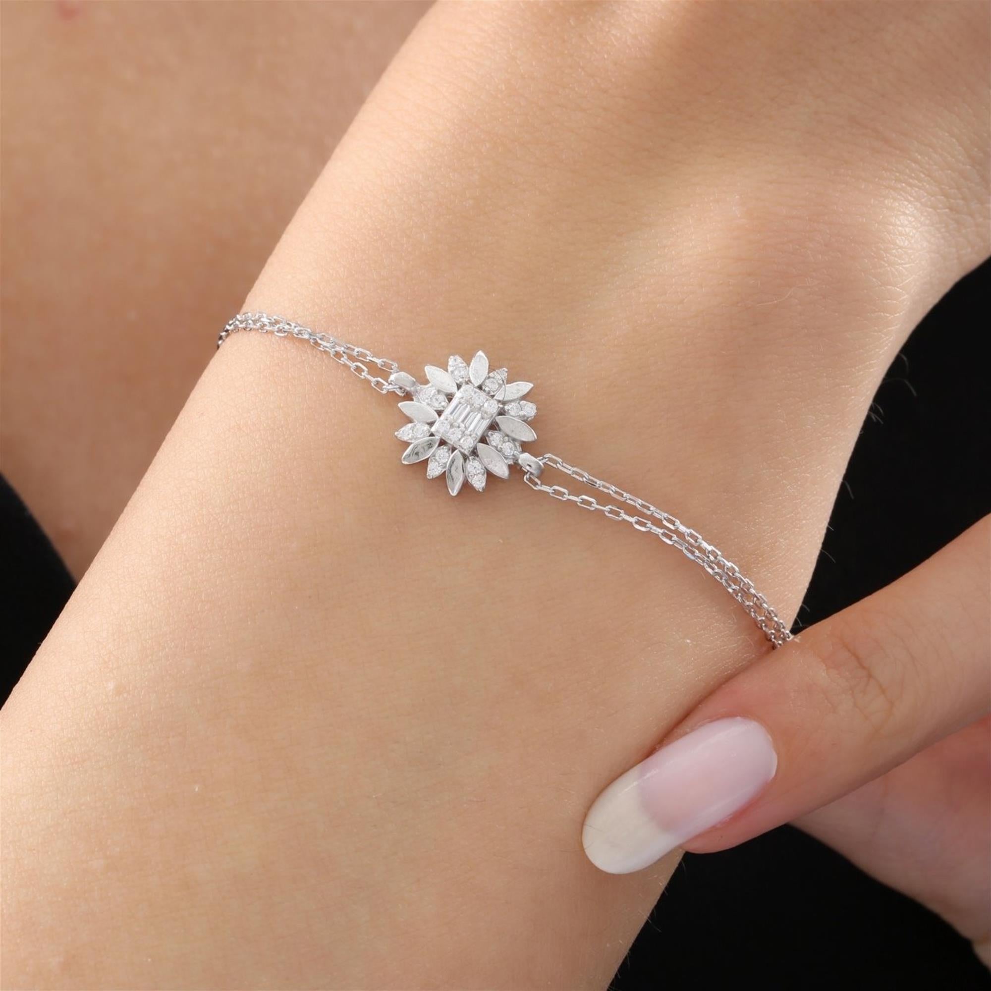Diamond Sparkling Radiant Sunburst Bracelet