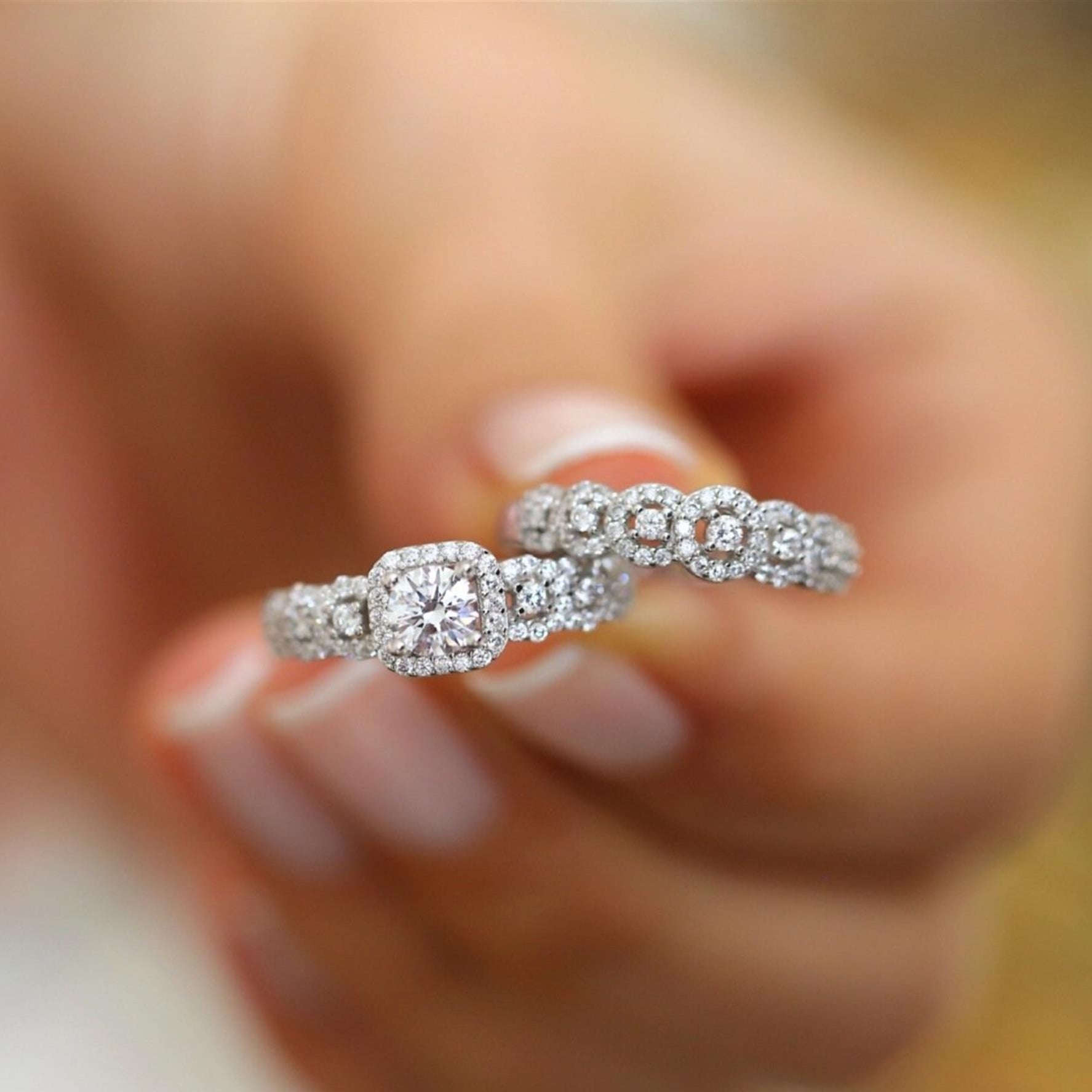 Diamond Elegant Cluster Row Ring