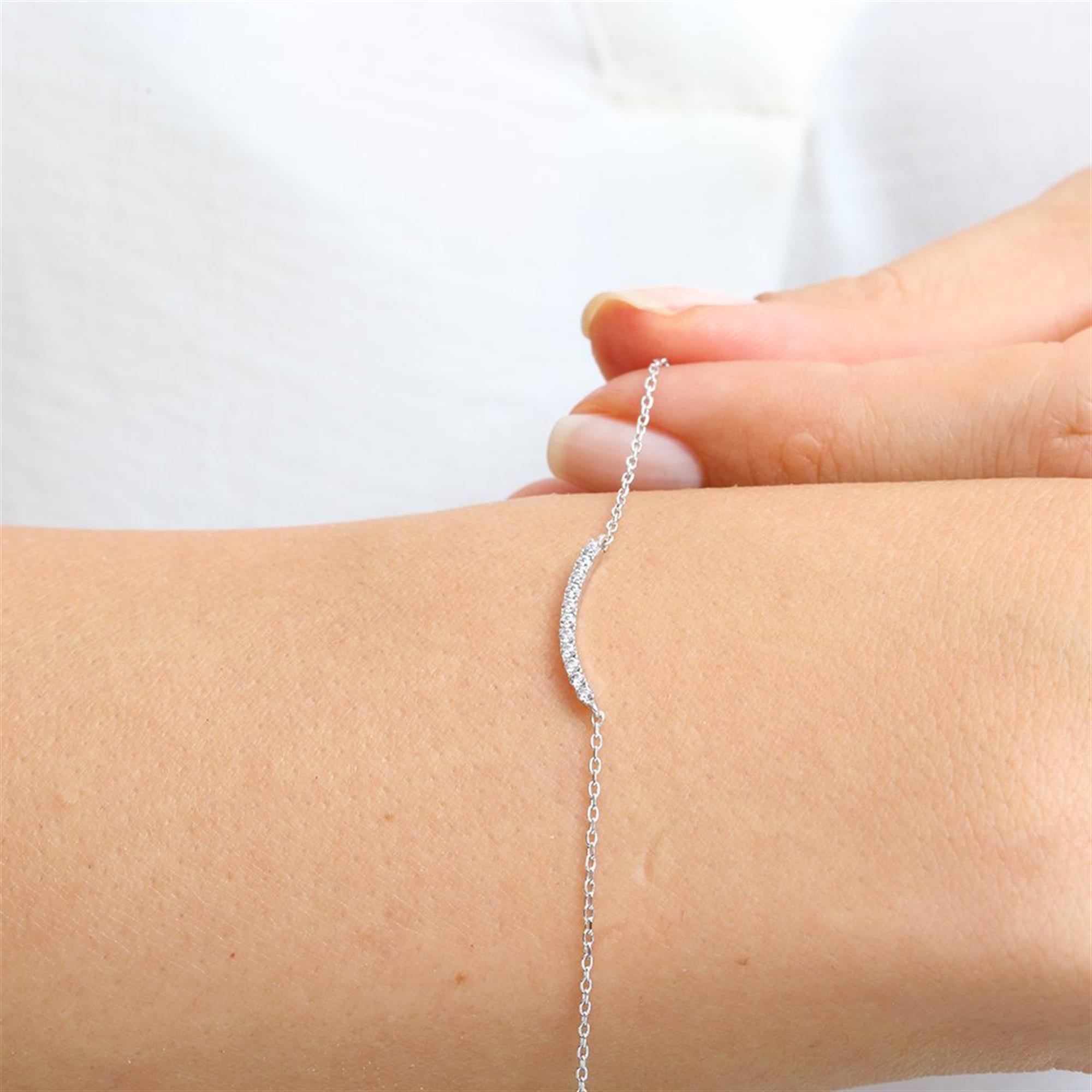 Diamond Delicate Wave Silver Jewelry Set