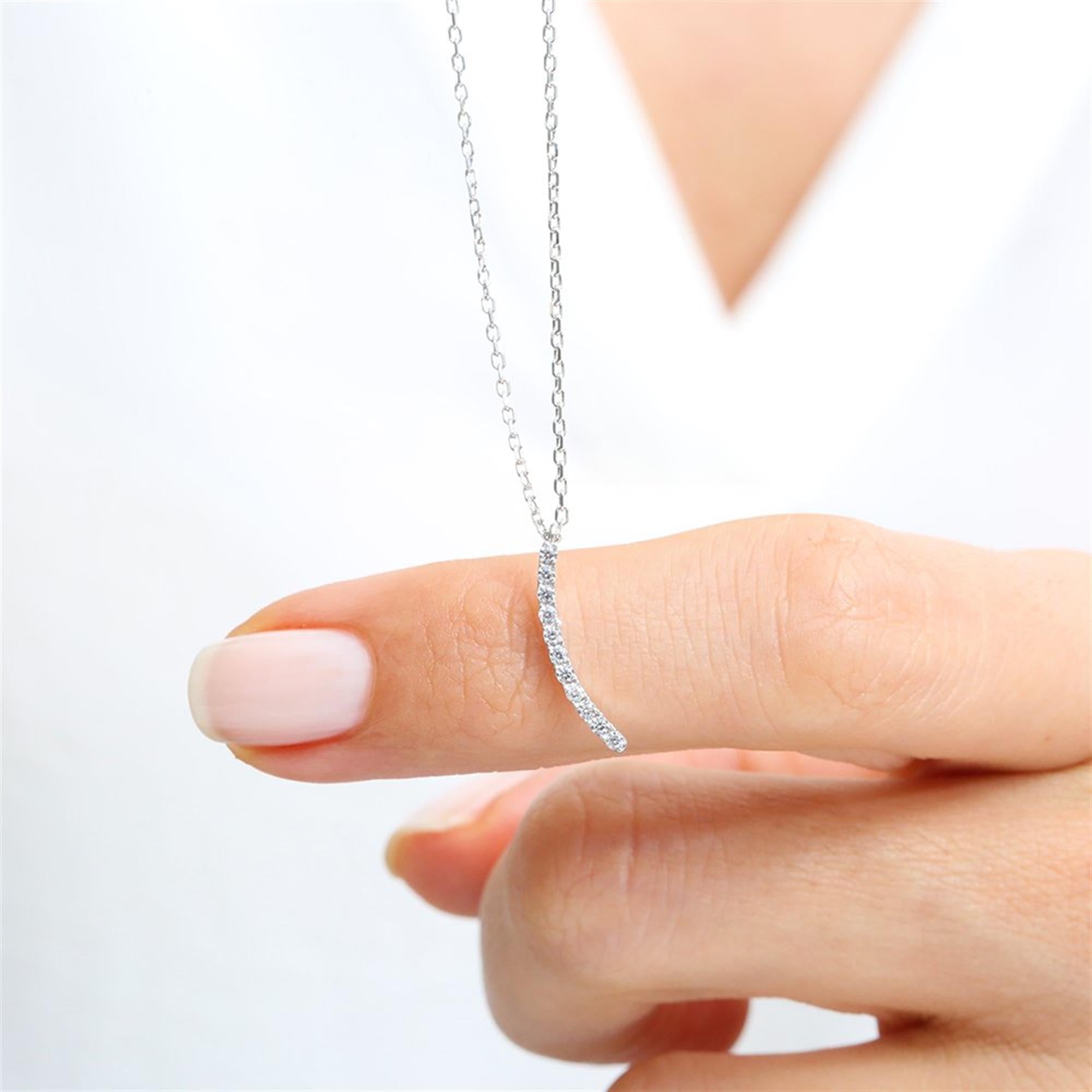 Diamond Delicate Wave Silver Jewelry Set