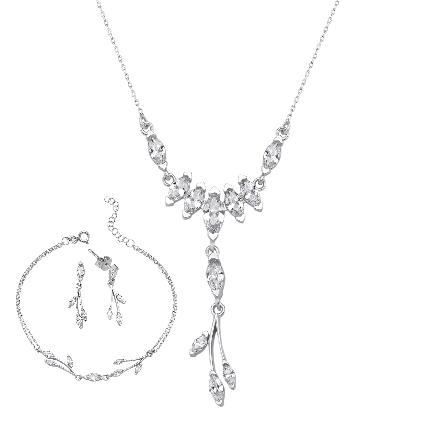 Diamond Elegant Silver Waterway Set