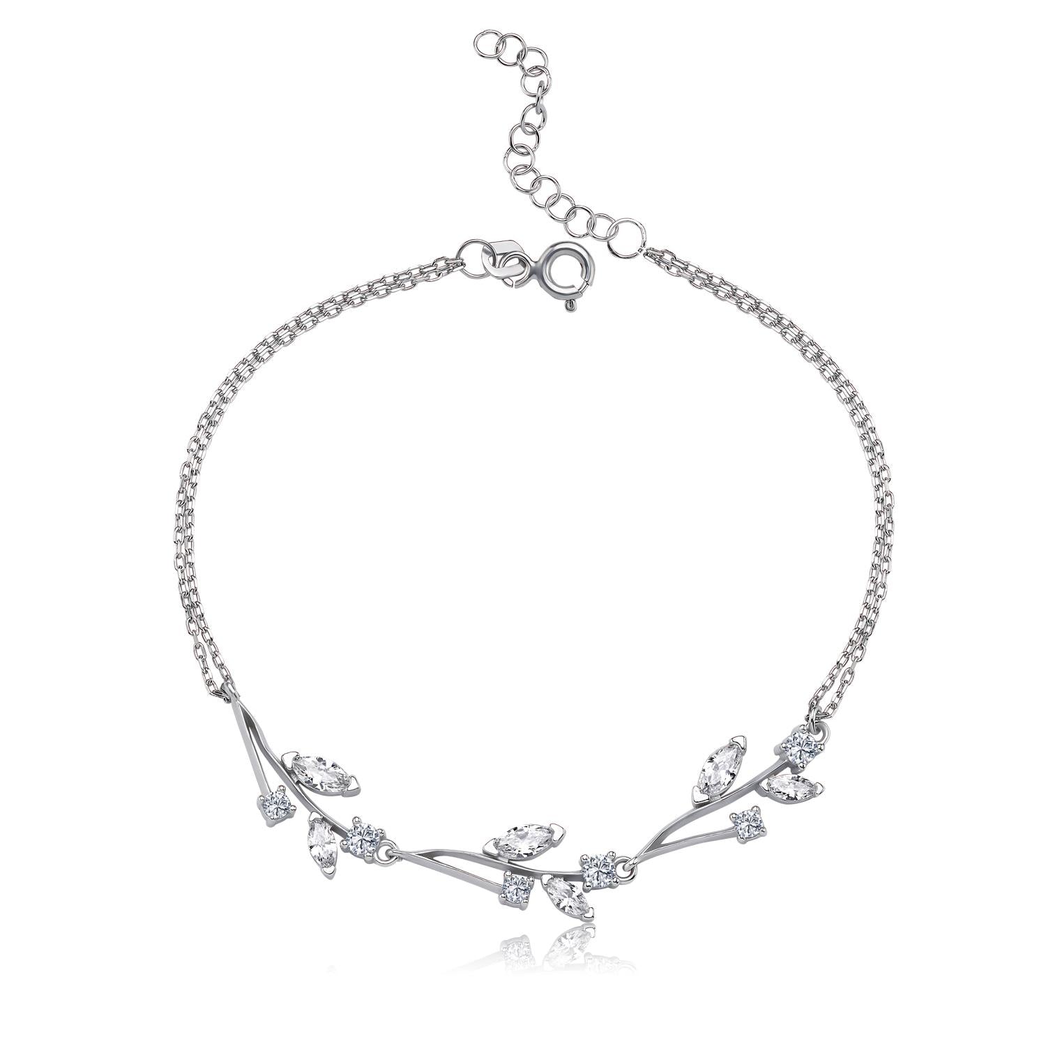Diamond Love Elegant Silver Bouquet Waterway Set