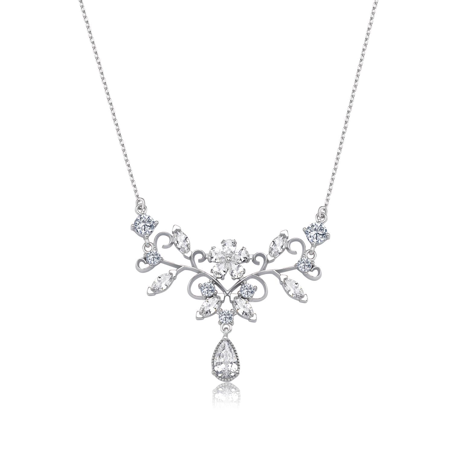 Diamond Love Elegant Silver Bouquet Waterway Set