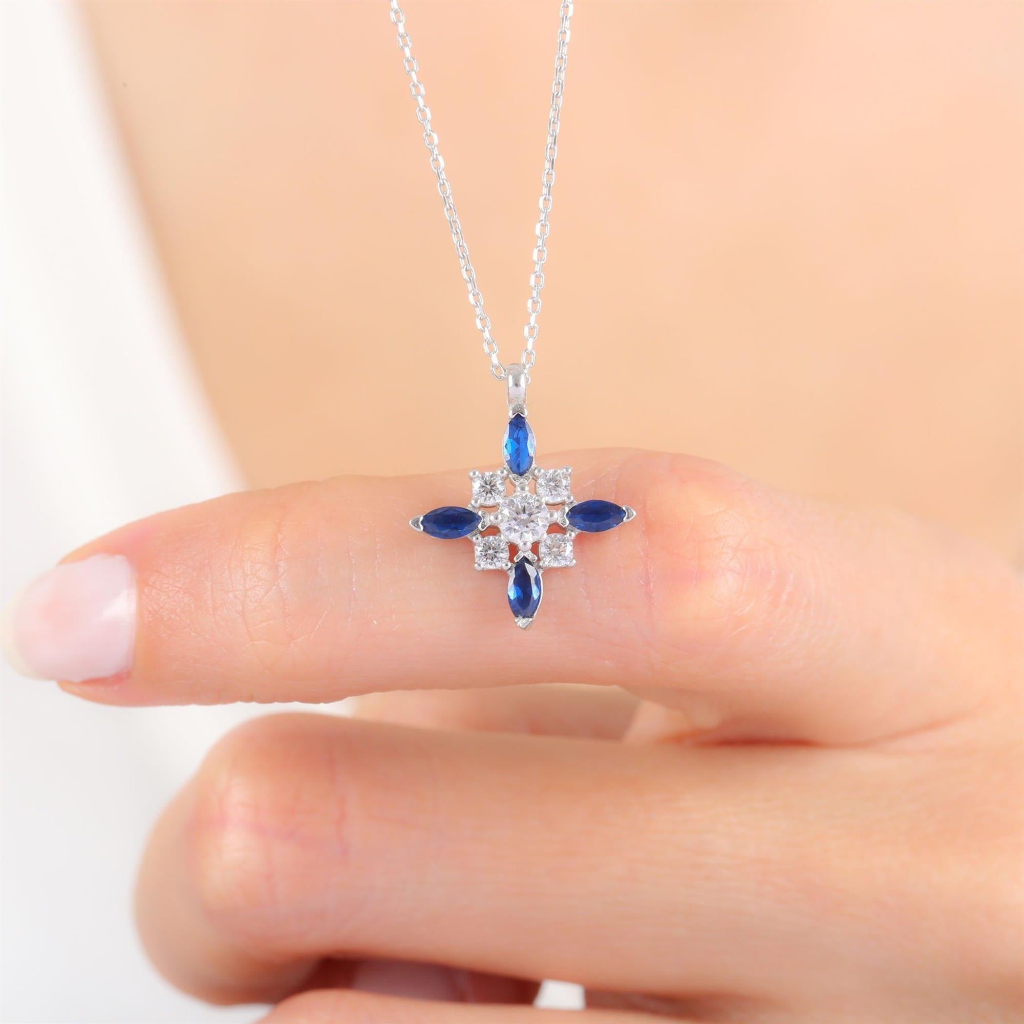Sapphire Star Silver Necklace