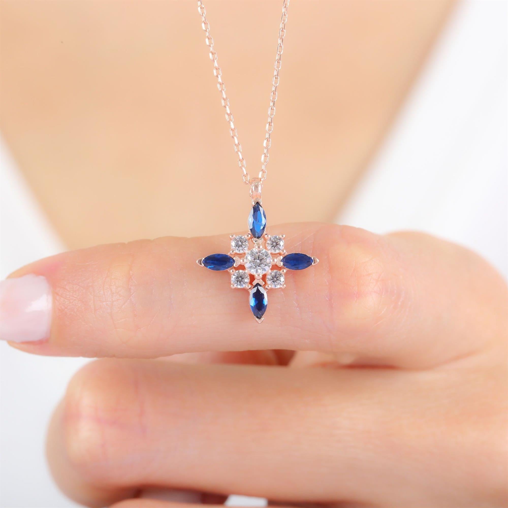 Sapphire Star Rose Gold Plated Necklace