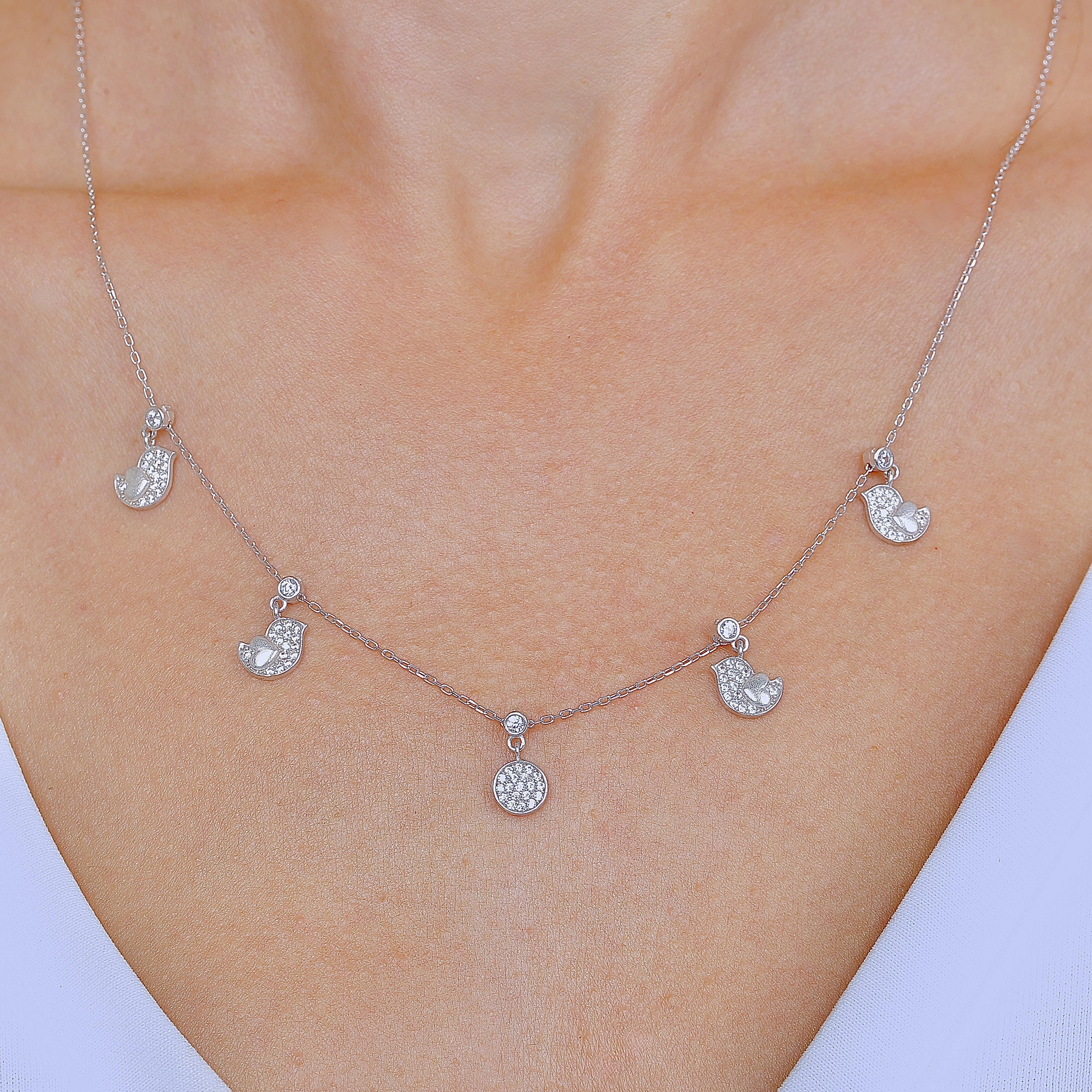 Lovebird Choker Silver Luck Necklace