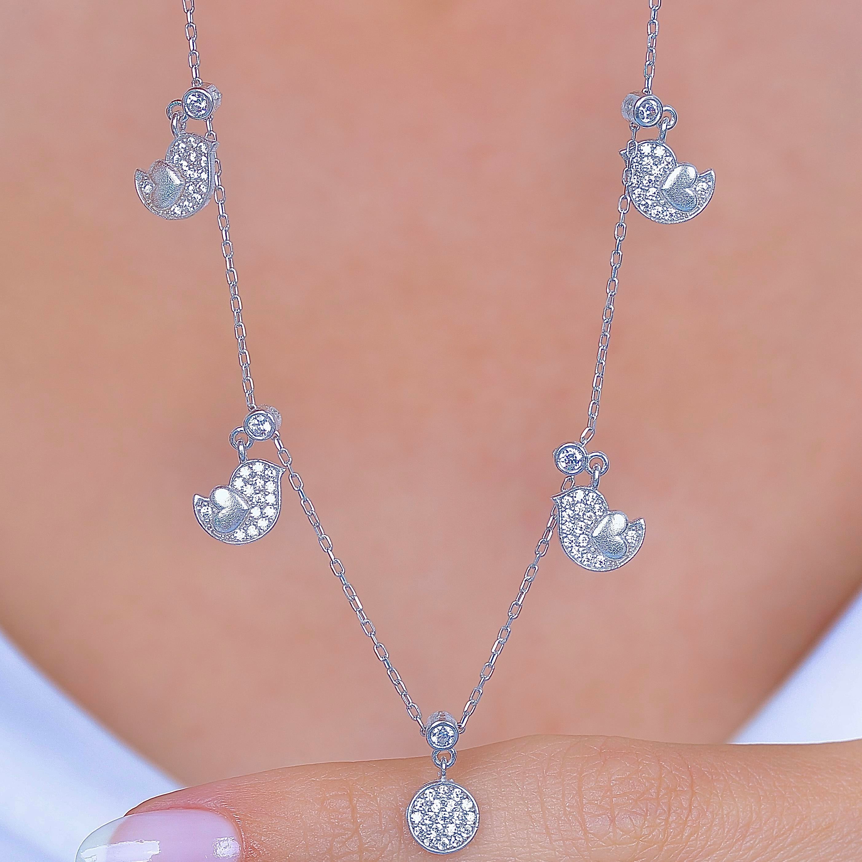 Lovebird Choker Silver Luck Necklace