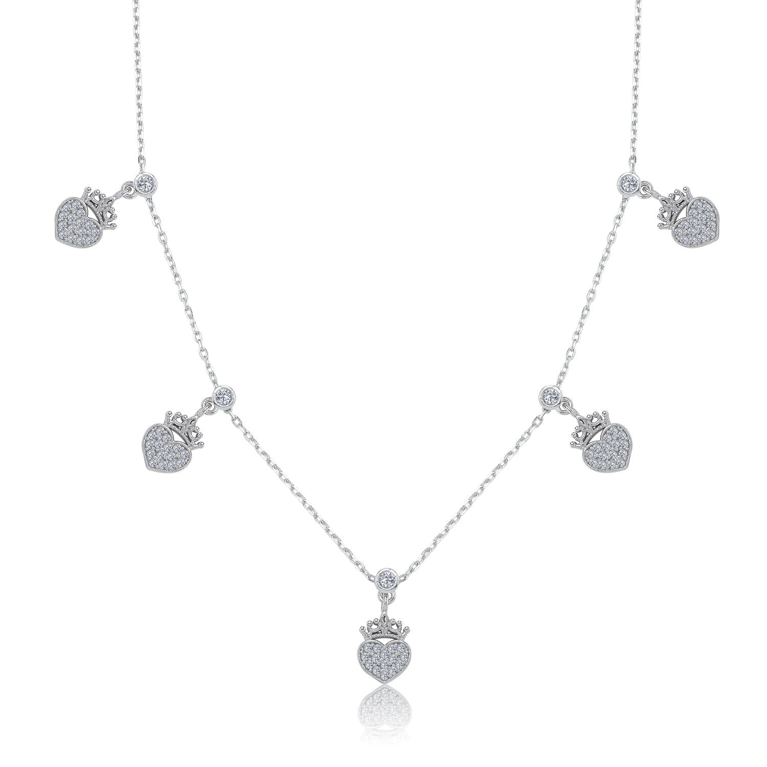 Love Crown Lucky Silver Choker Necklace