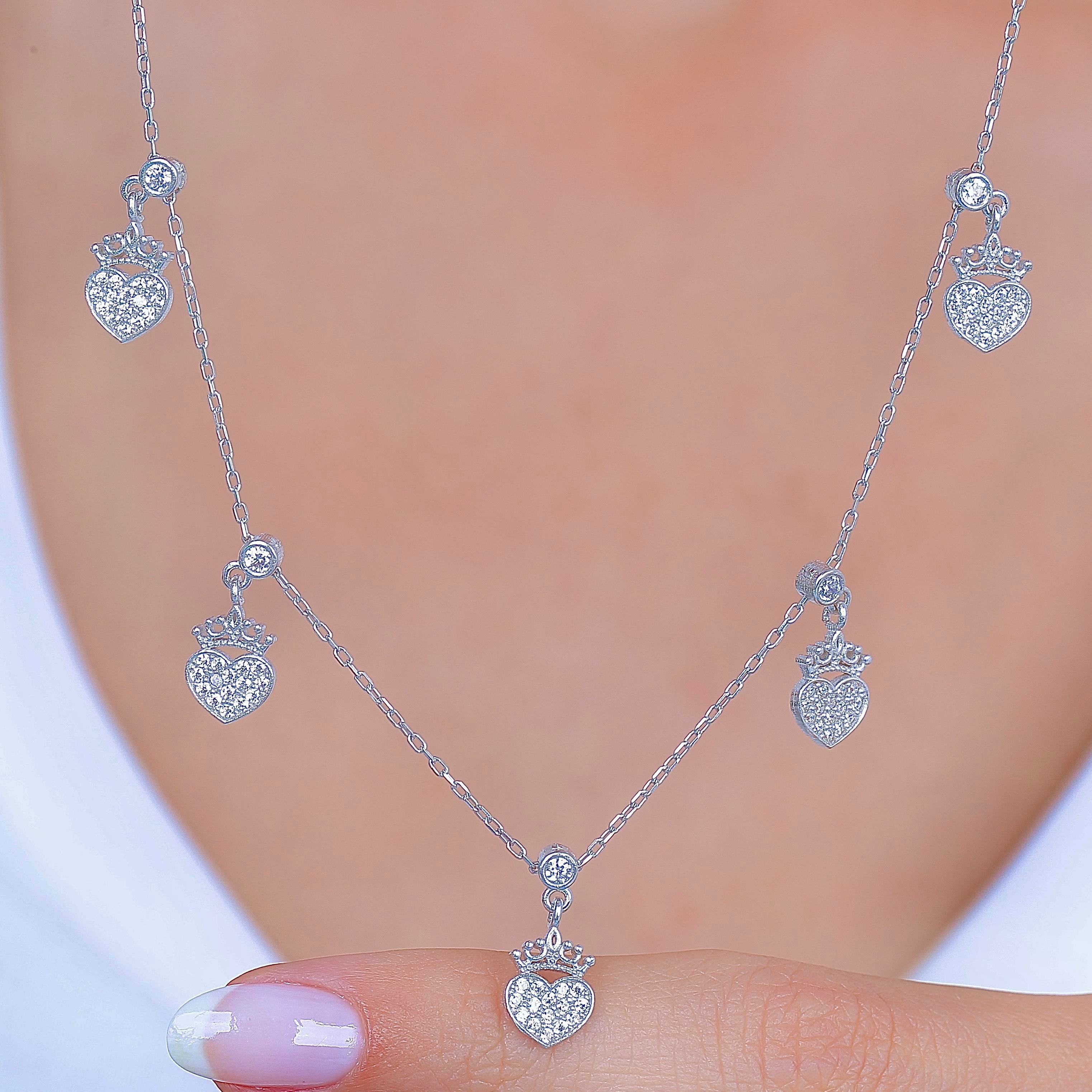 Love Crown Lucky Silver Choker Necklace