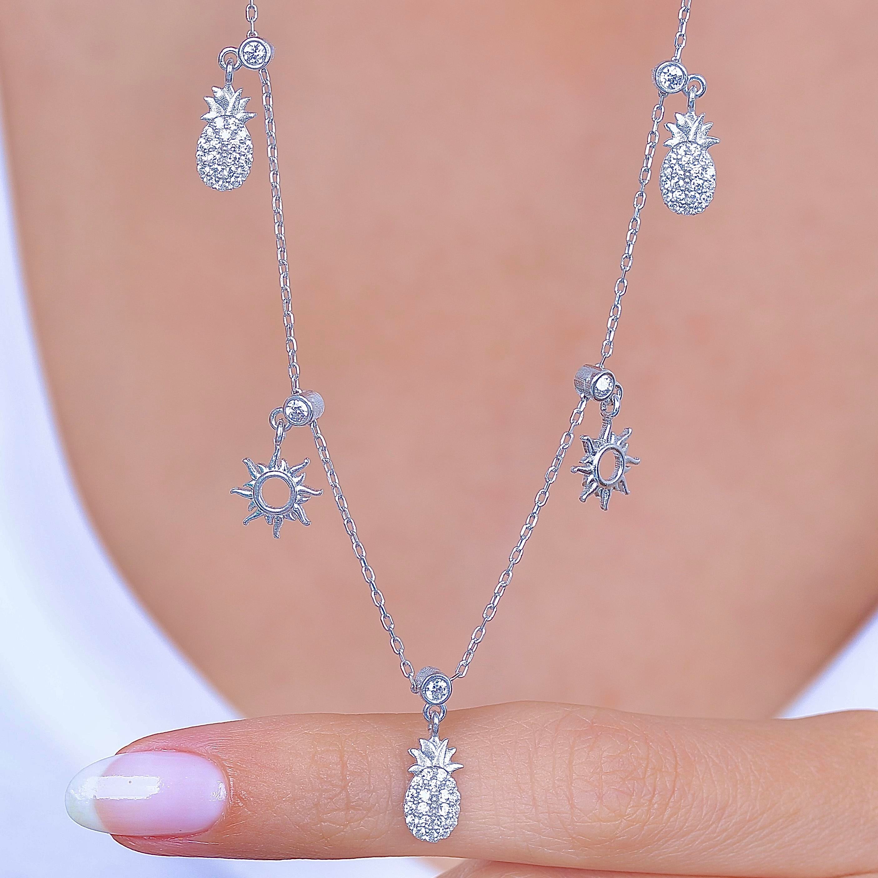 Tropical Sparkle Luck Choker Silver Necklace