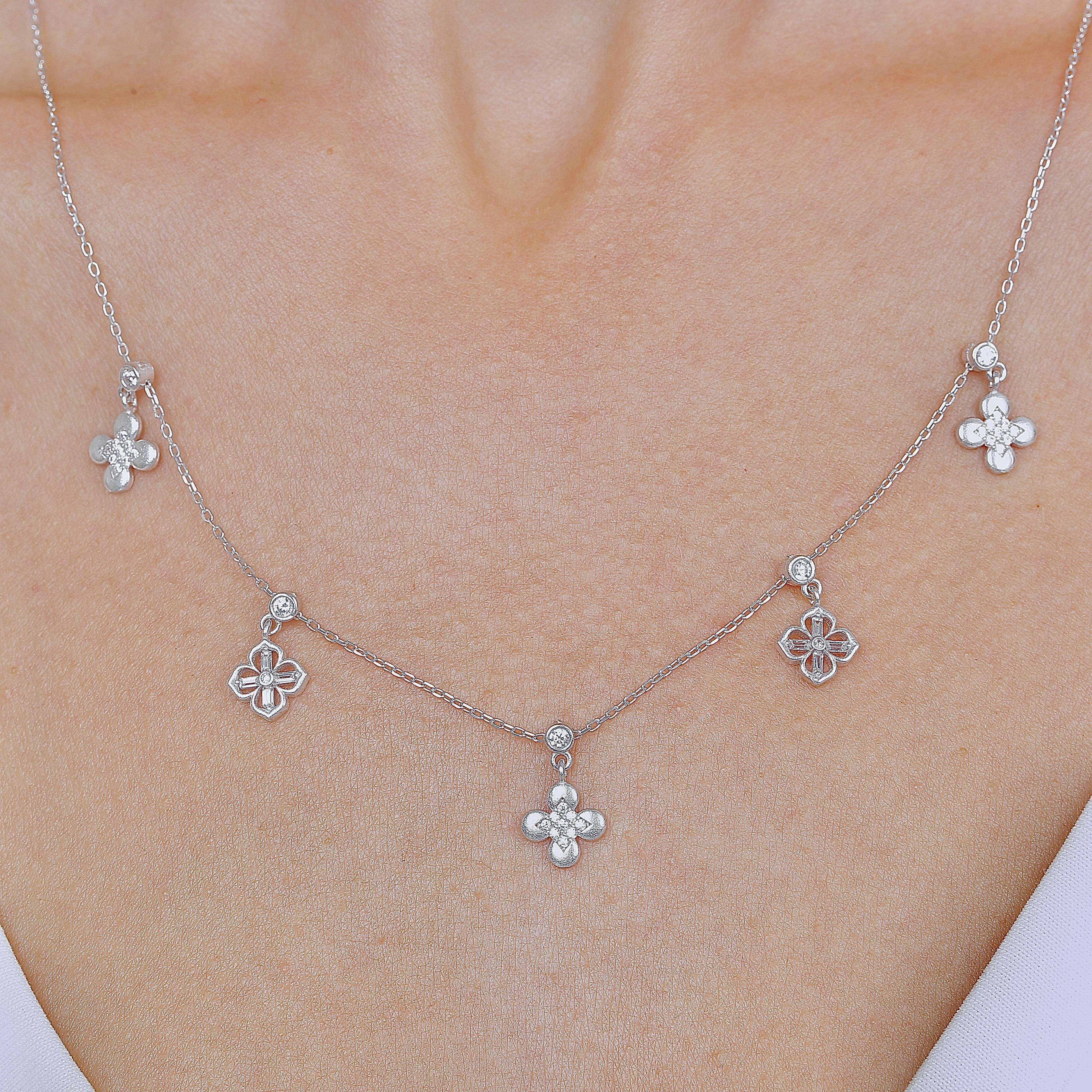 Lucky Clovers Silver Luck Choker Necklace