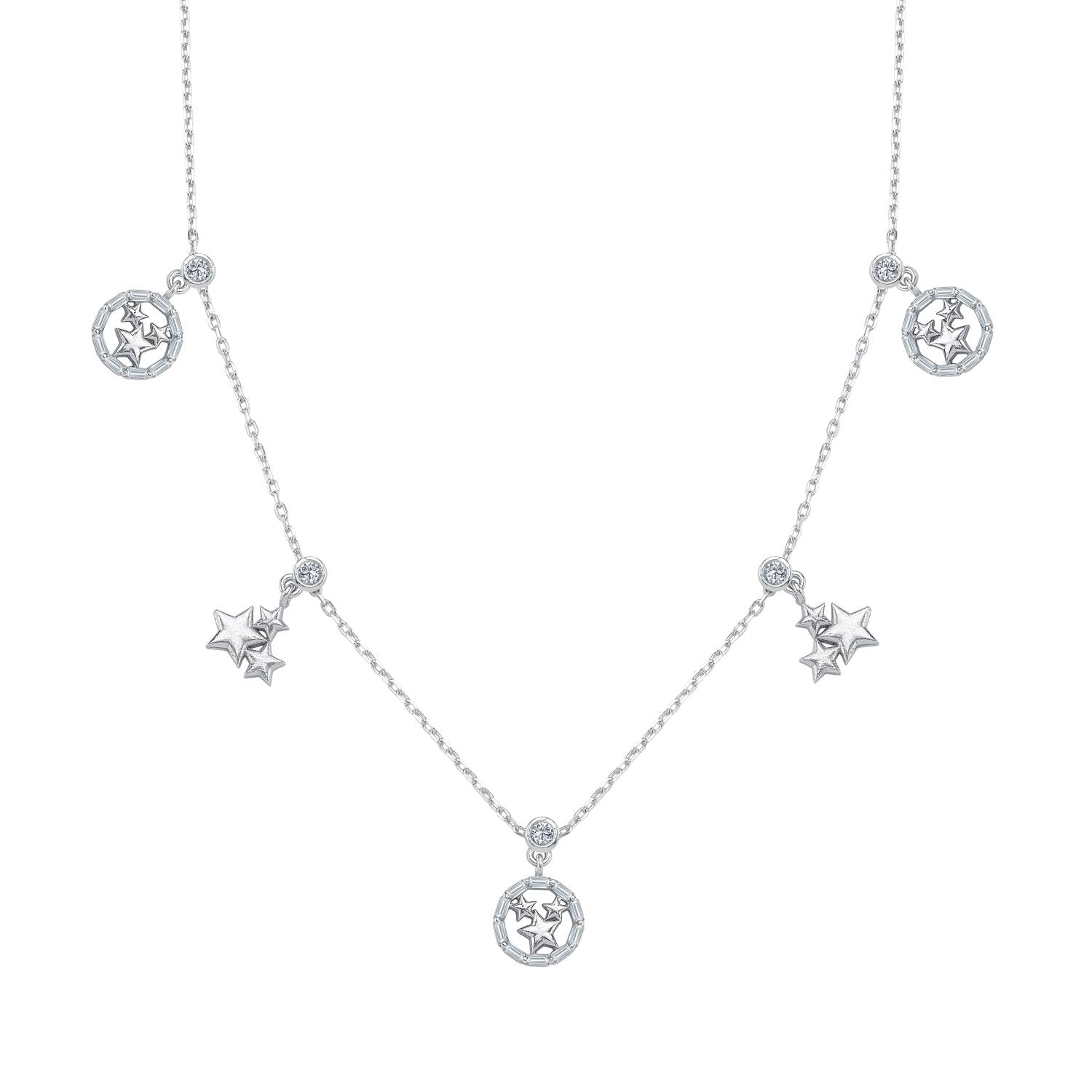 Star Meeting Silver Luck Choker Necklace