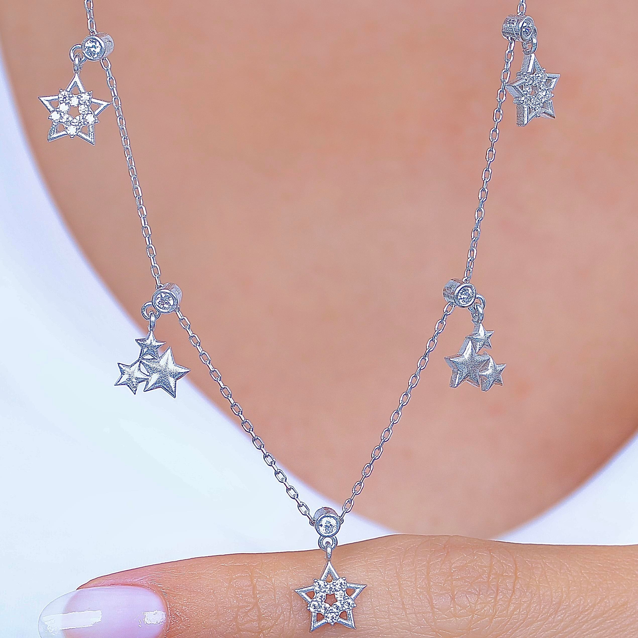 Star Ecstasy Luck Silver Choker Necklace