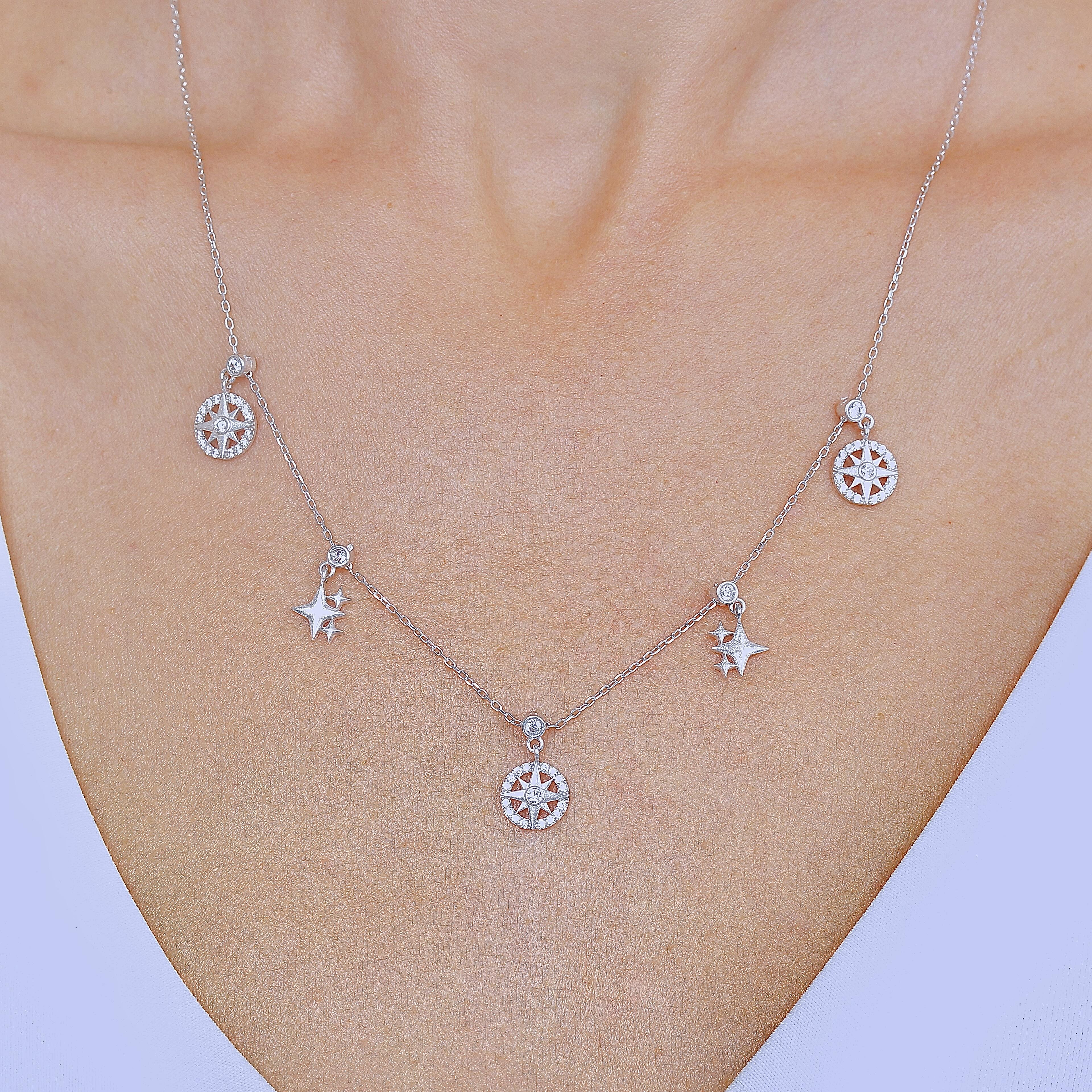 Star Adventure Lucky Silver Choker Necklace