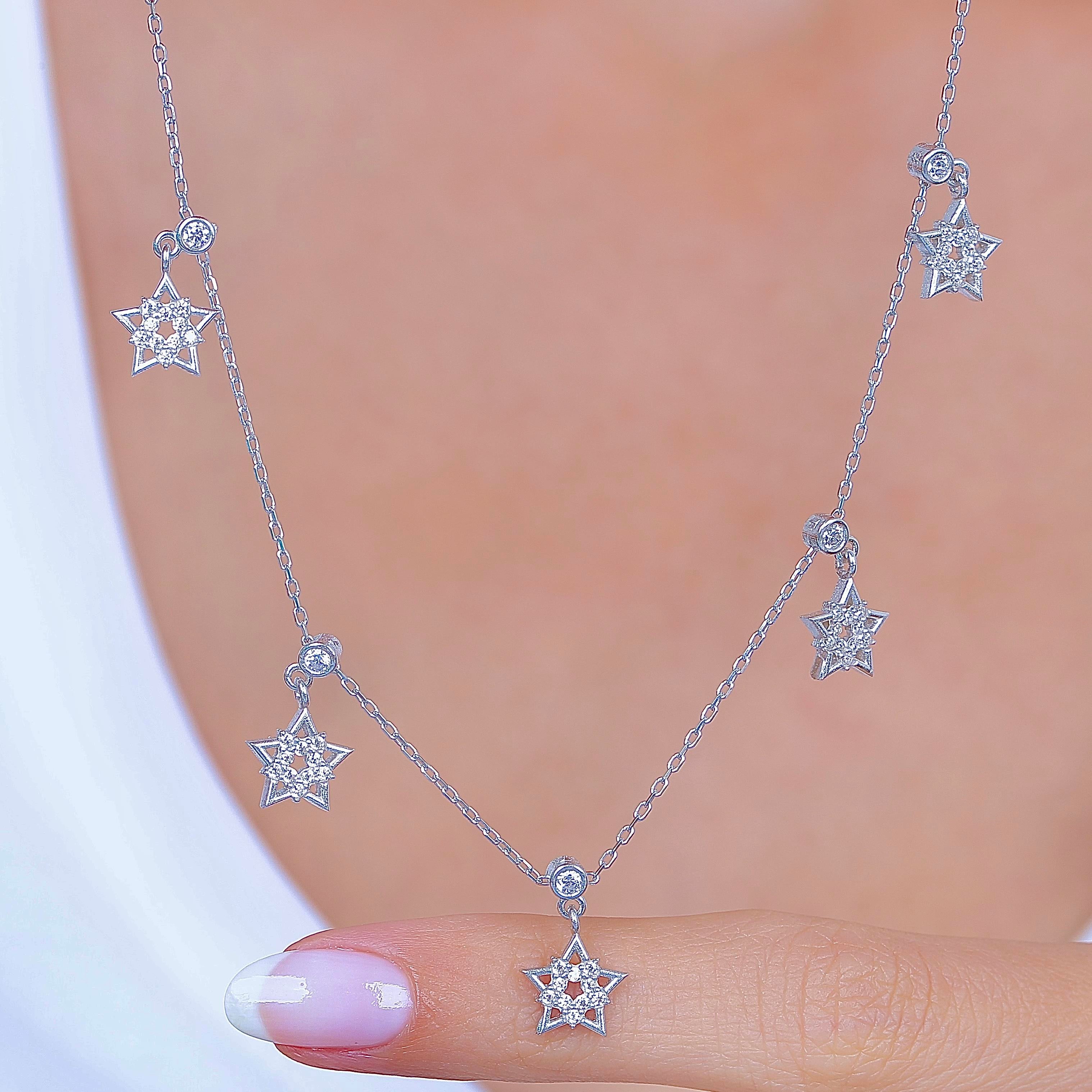 Star Feast Choker Silver Lucky Necklace