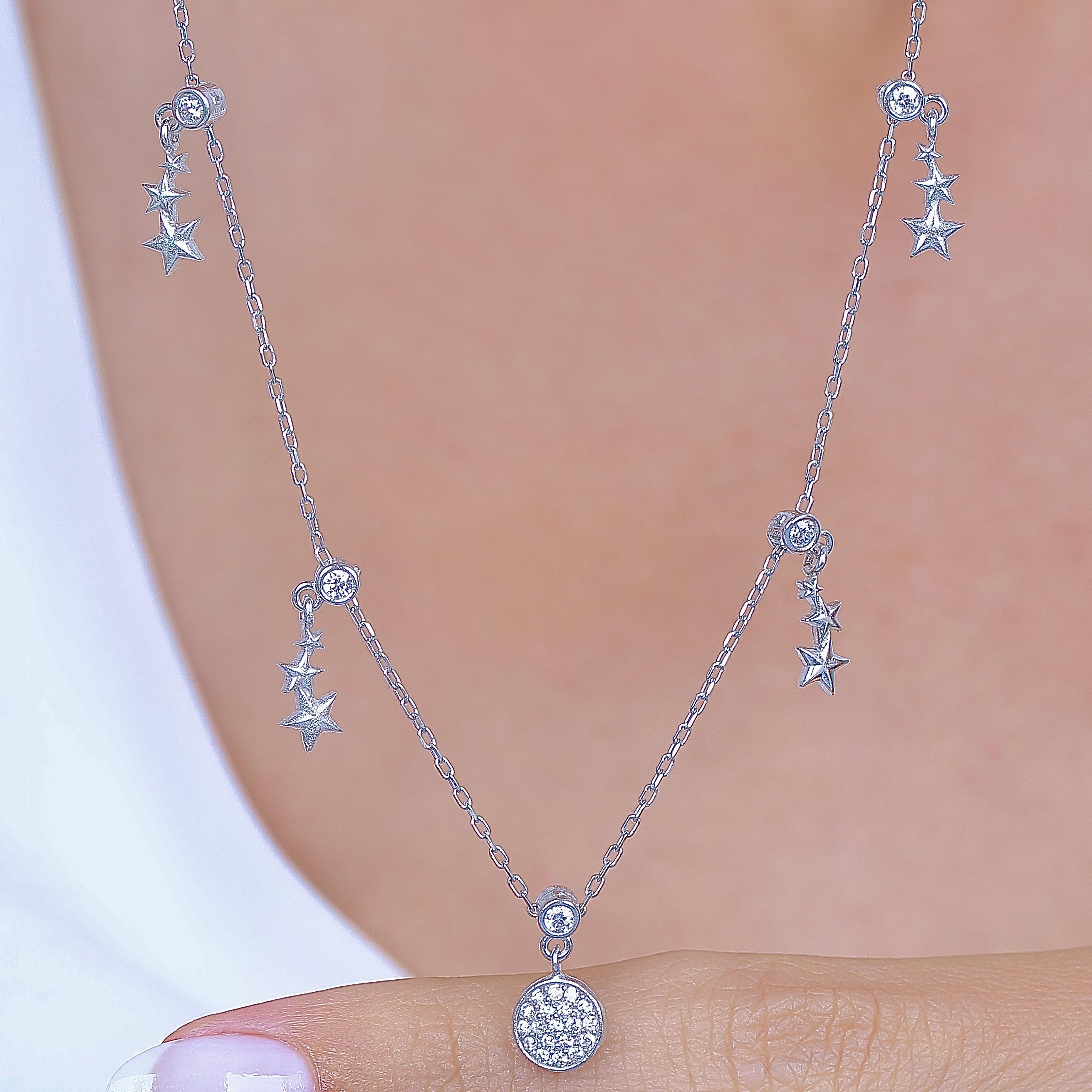 Harmony of the Stars Choker Silver Lucky Necklace