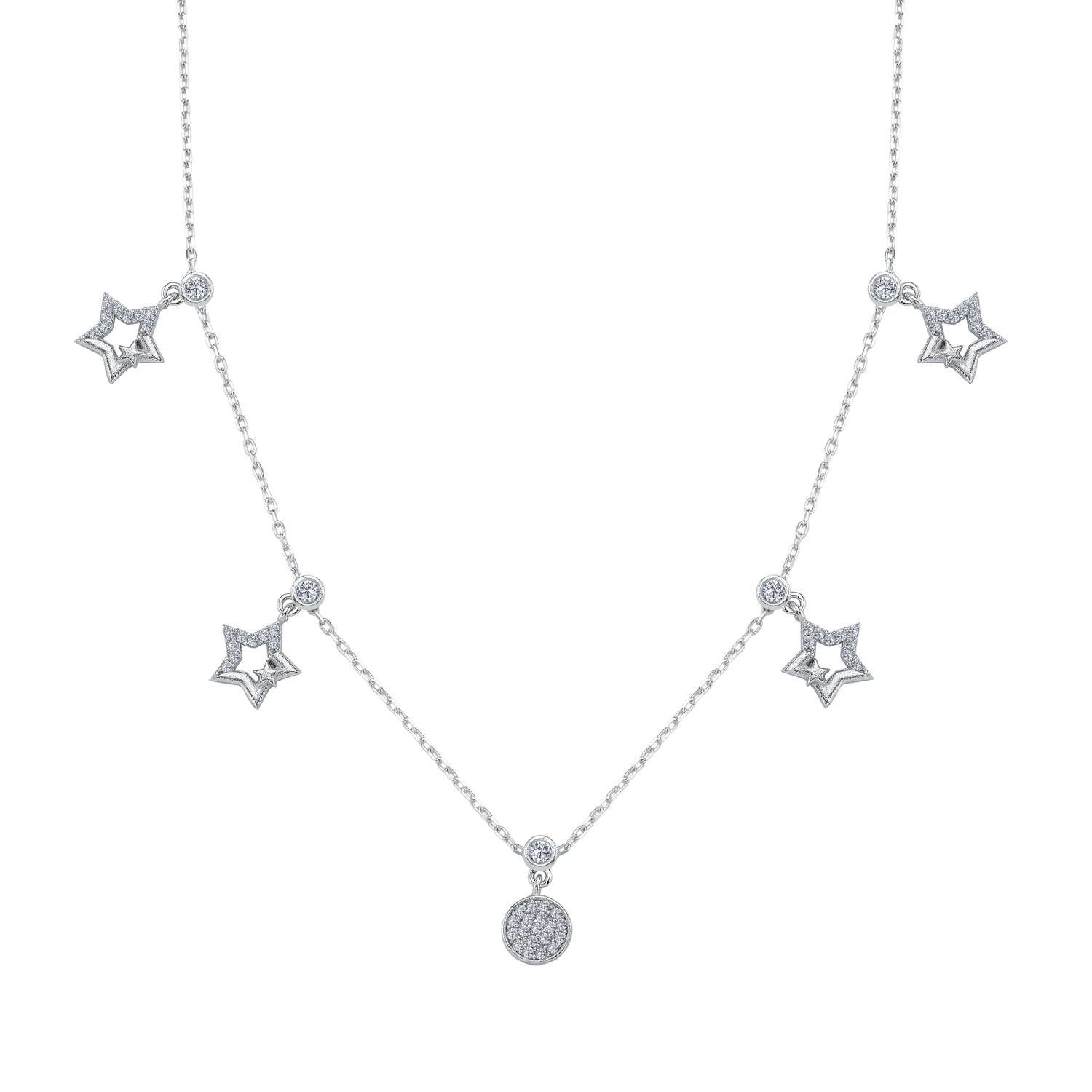 Starry Night Lucky Silver Choker Necklace