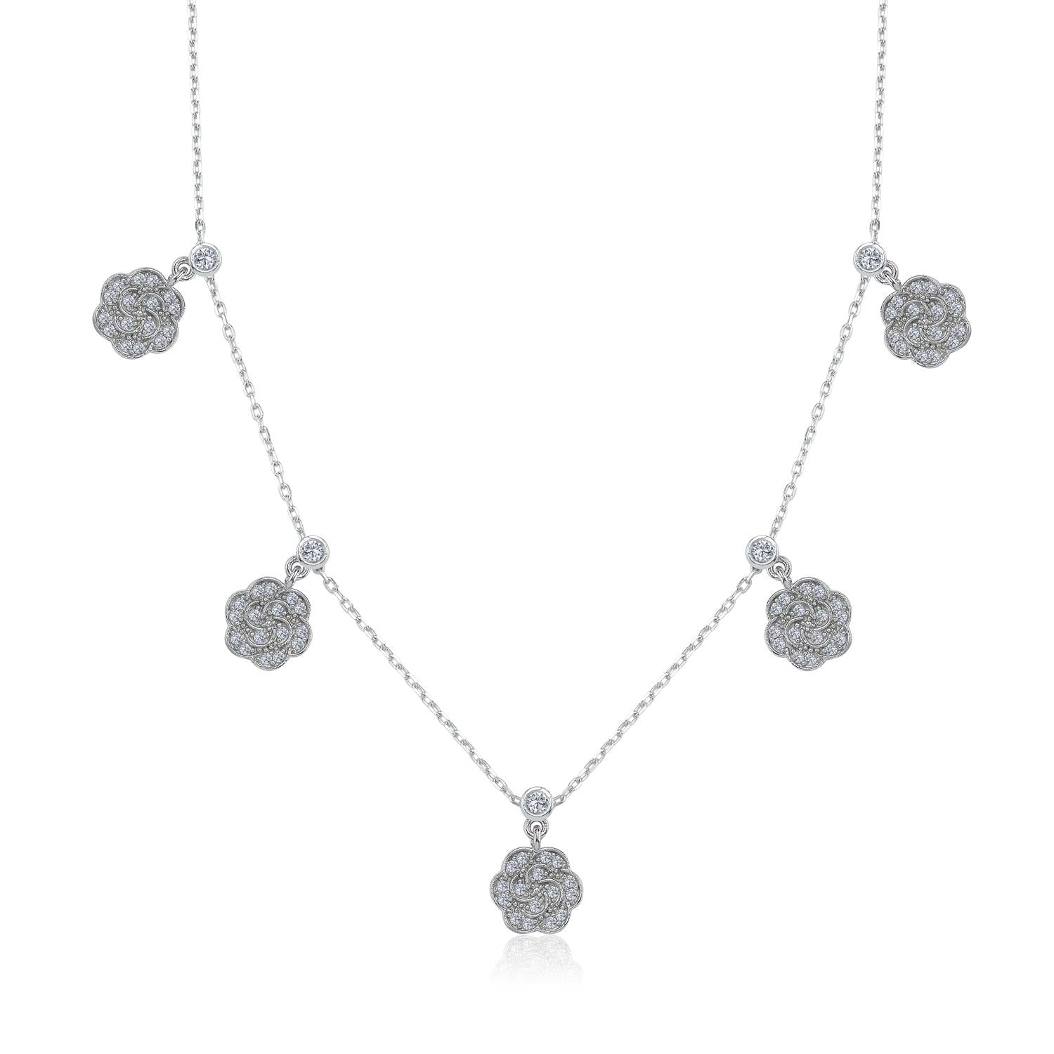 Clover Path Choker Silver Lucky Necklace