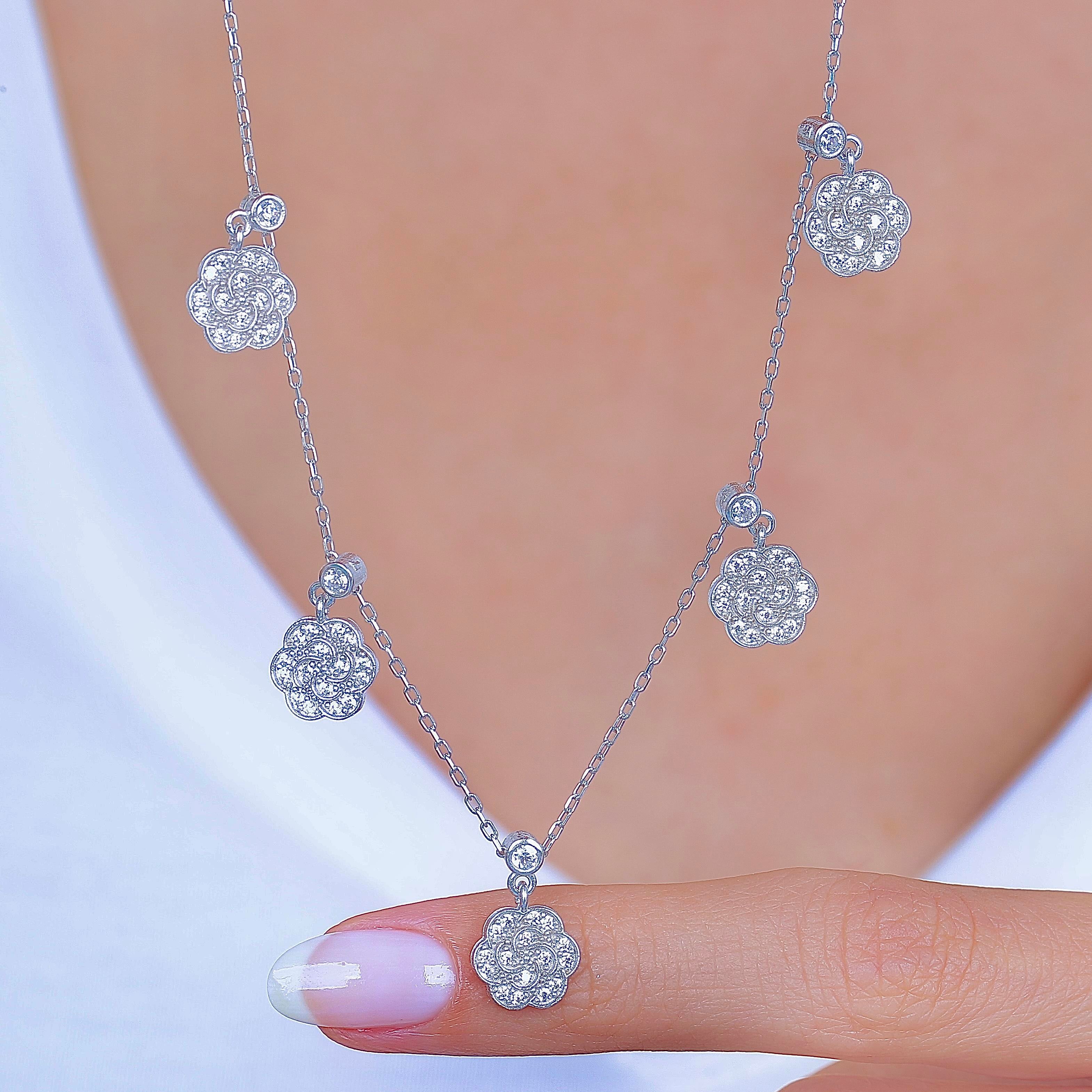 Clover Path Choker Silver Lucky Necklace